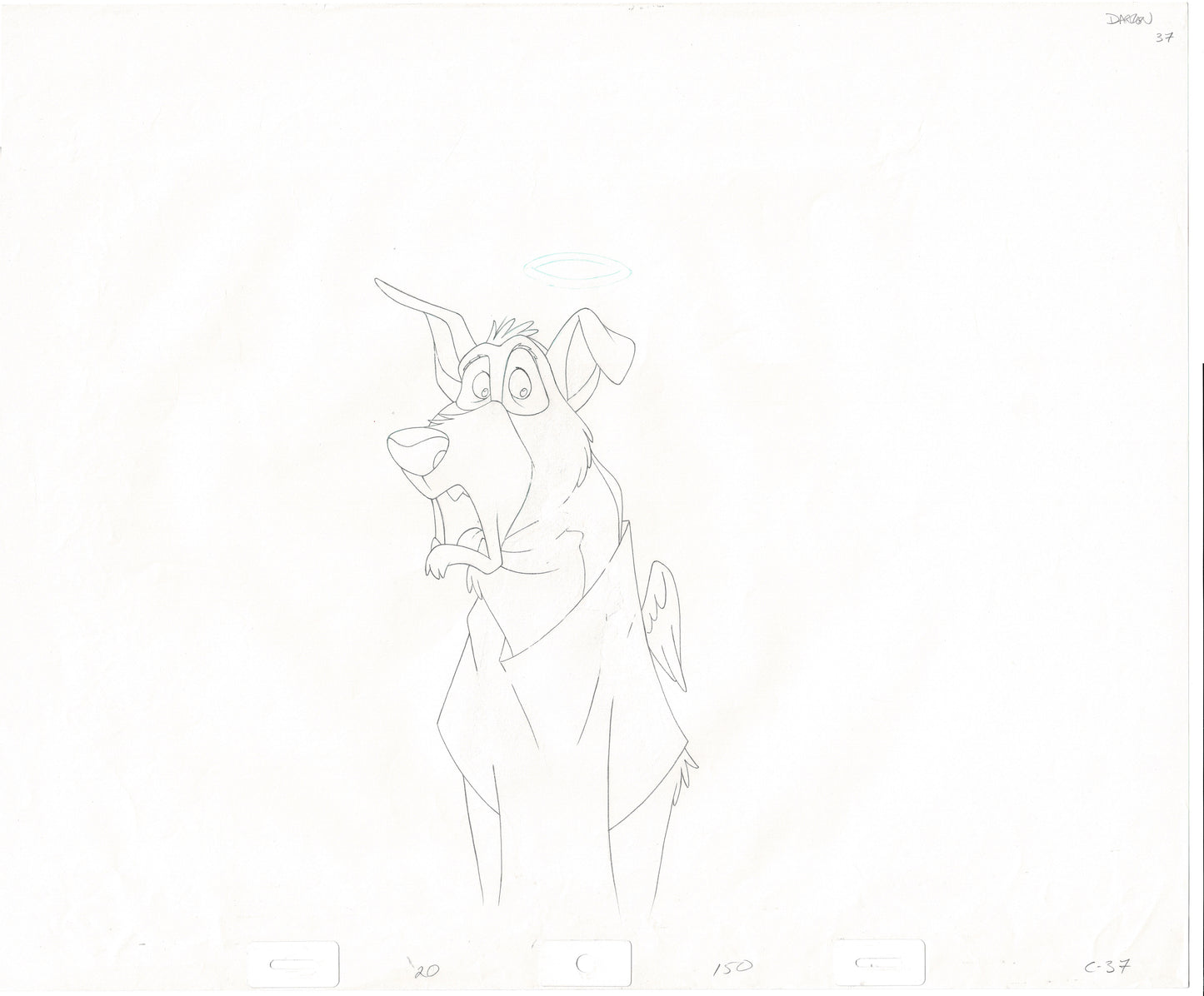 All Dogs Go To Heaven Movie Don Bluth Charlie Production Animation Cel and Drawing 1989
