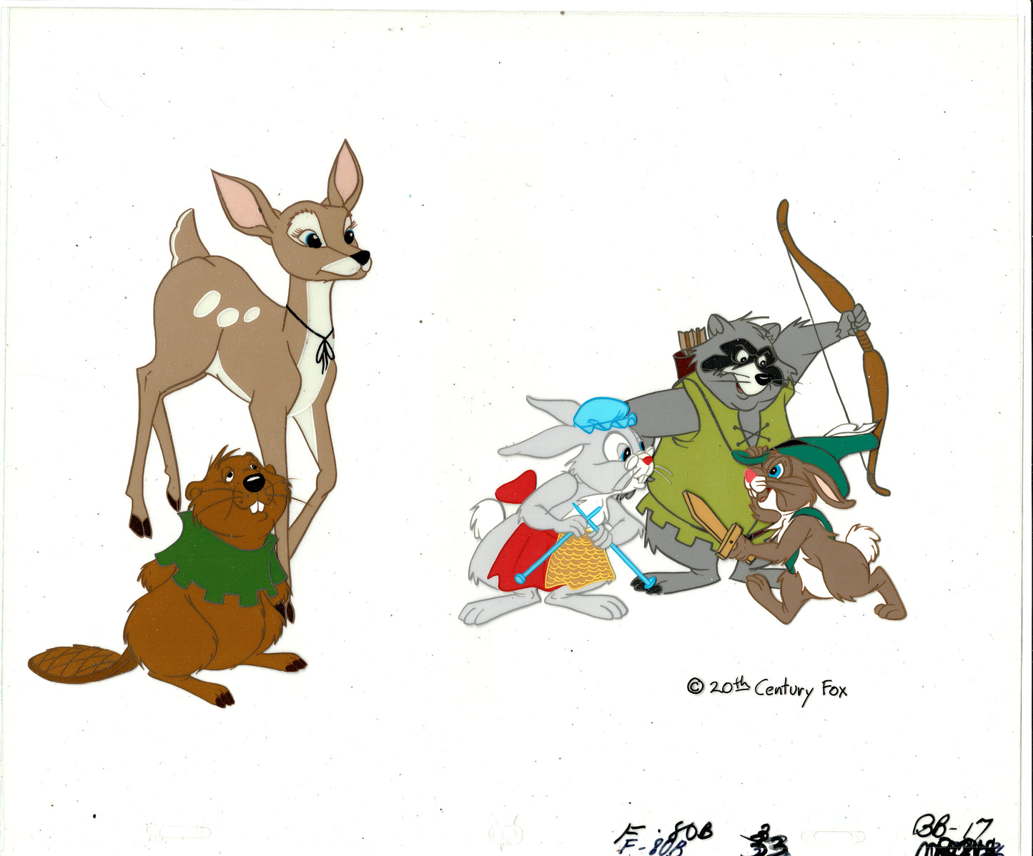 9 to 5 Production Animation Cel Setup and Drawings (2) from the 1980 20th Century Fox Film with Dolly Parton Tomlin Fonda