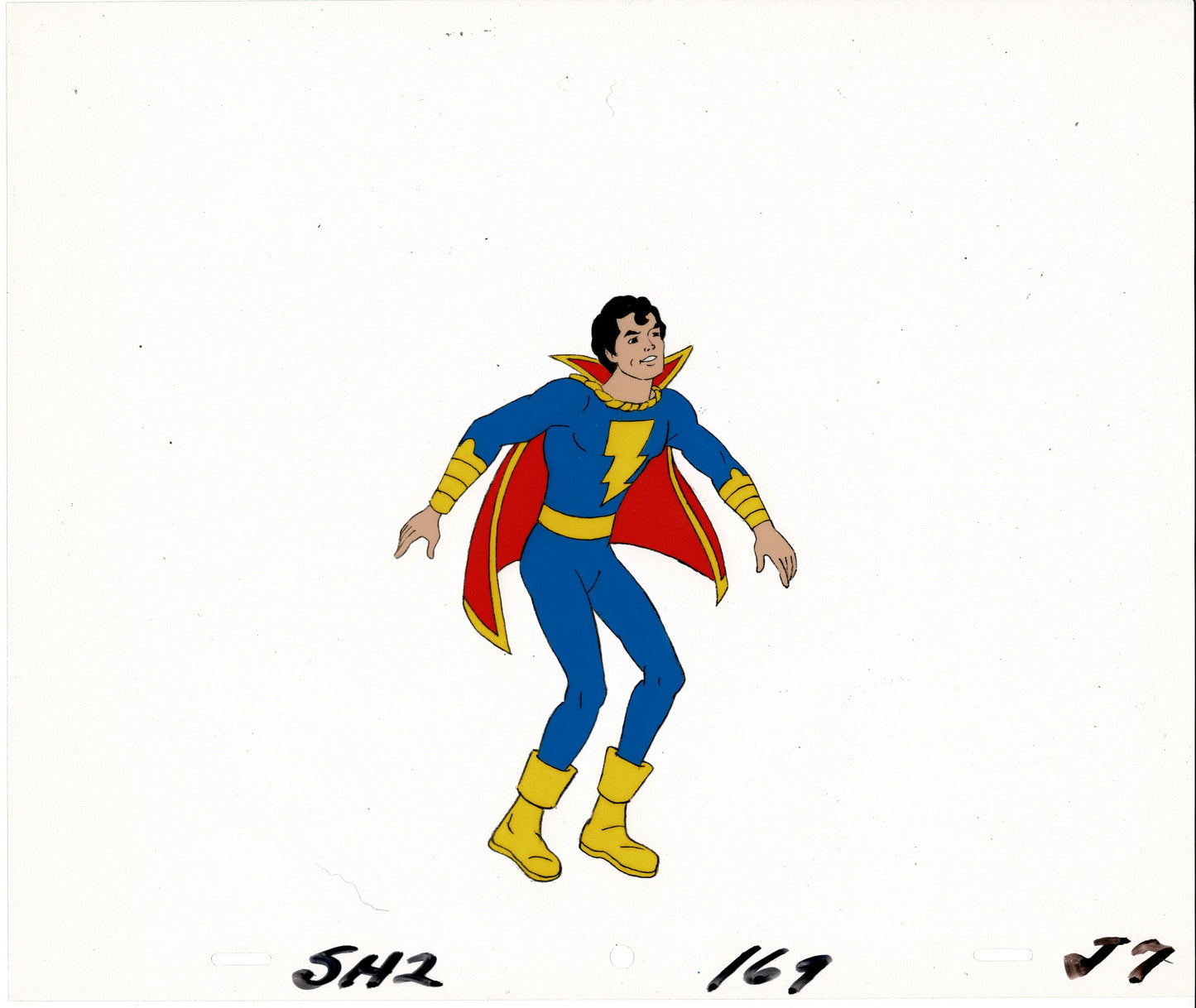 Captain Marvel Jr Production Animation Cel Filmation 1981 from Animator Wendell Washer's Estate w7