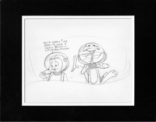 Daffy Duck Porky Pig Chuck Jones Original Concept Drawing for a Ltd Ed From Warner Brothers Duck Dodgers