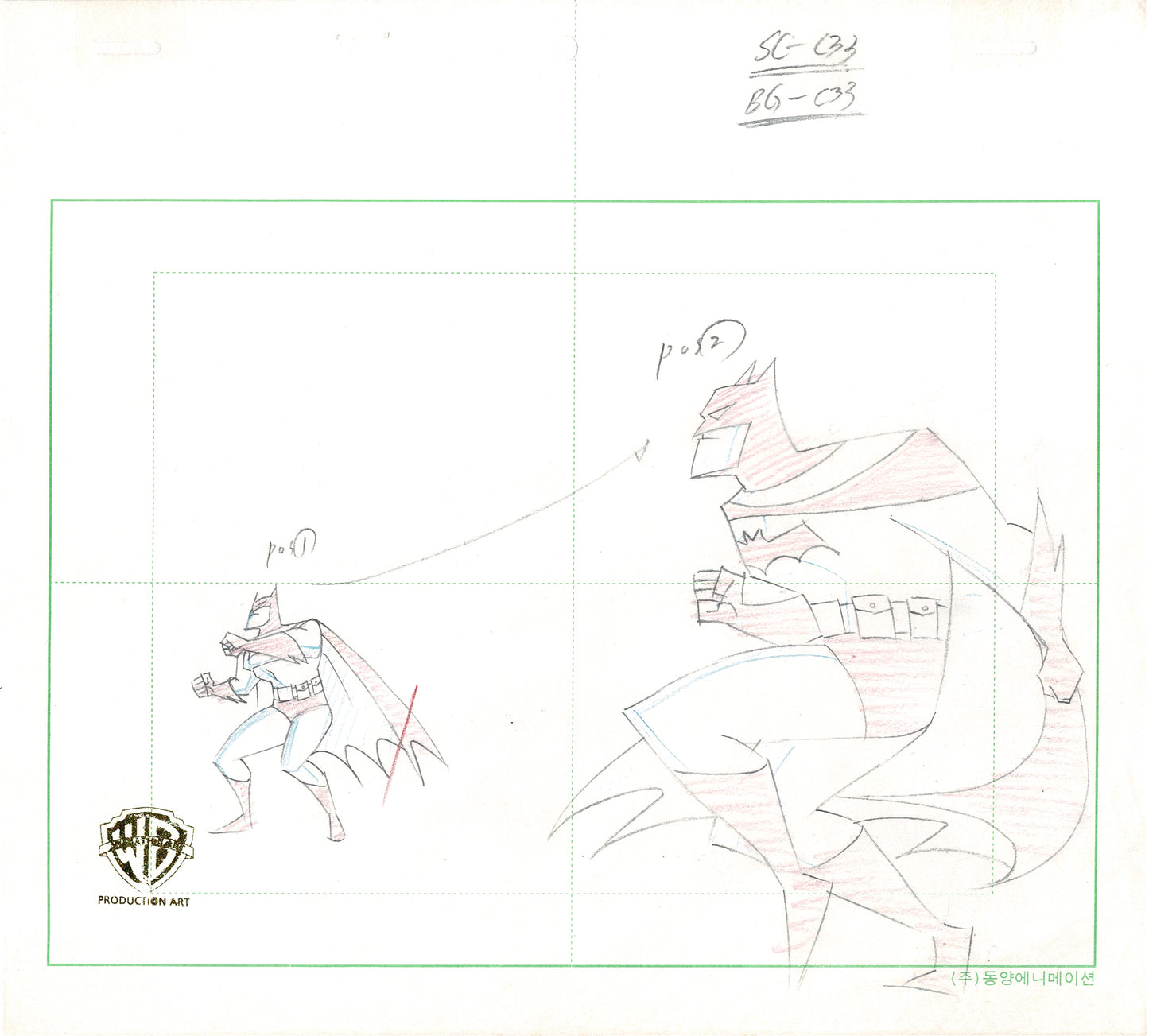Batman the Animated Series Production Animation Cel Drawing Warner Brothers DC 1998 033