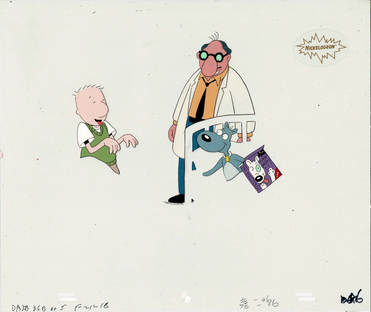 Doug Funnie Original Production Animation Cel Key Master Setup with Original Production Background from Nickelodeon 1991-1994 Disney hs