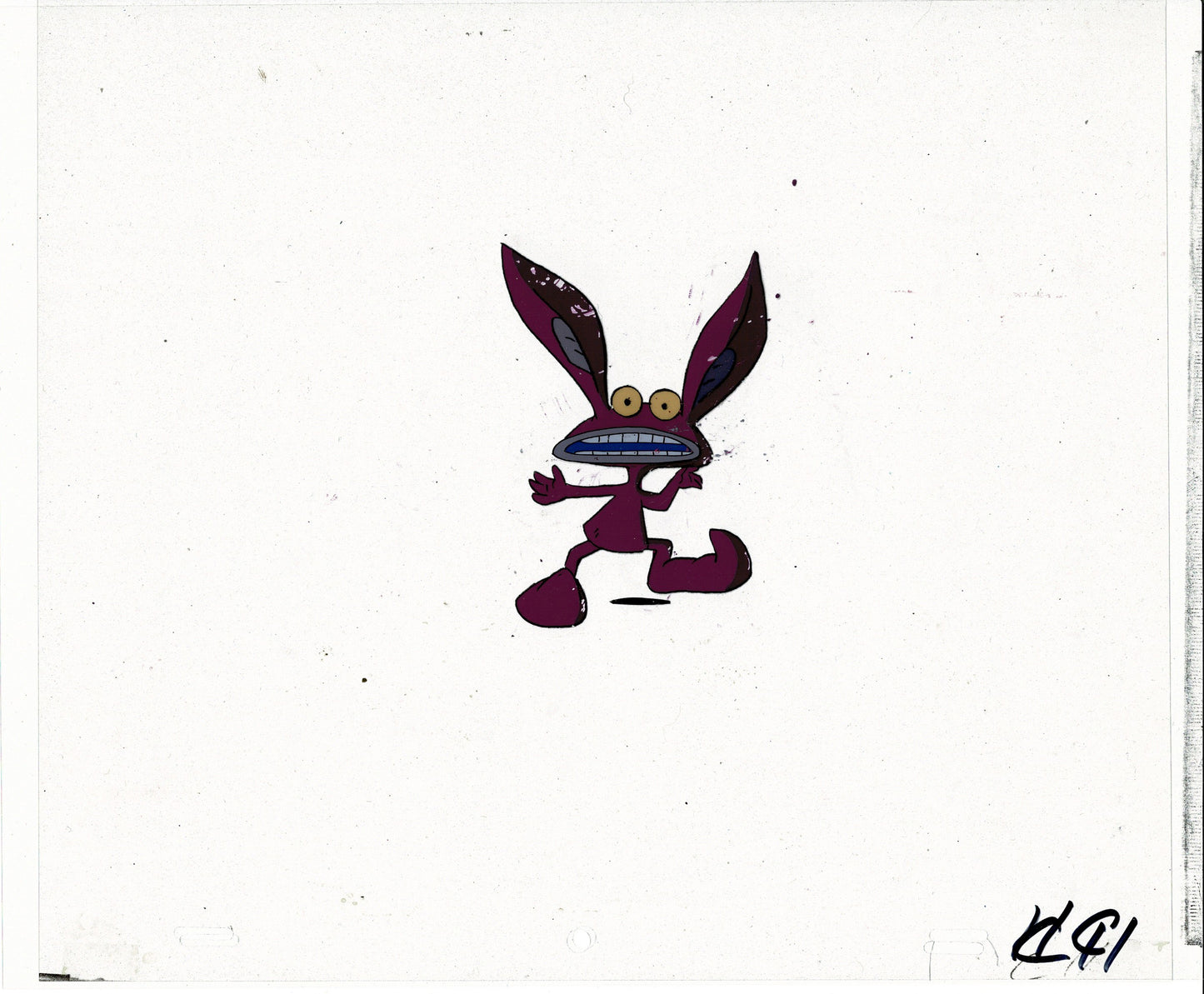 Aaahh!!! Real Monsters Ickis Original Production Animation Cel WITH Production Background OBG from Nickelodeon 1994-1997