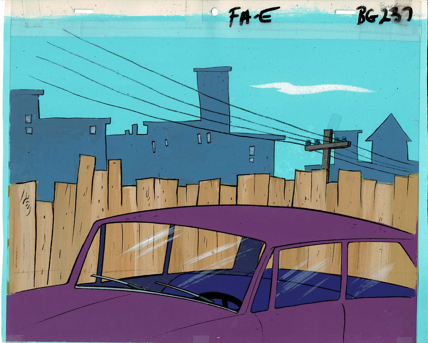 Fat Albert & the Gang Production Animation Cel and Hand-Painted Background Used to Make the Filmation Cartoon 1972-75 E