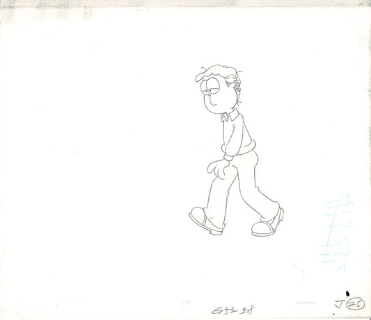 Garfield and Friends Jon KEY Original Production Animation Cel Drawing 1988-1994 Jim Davis 25
