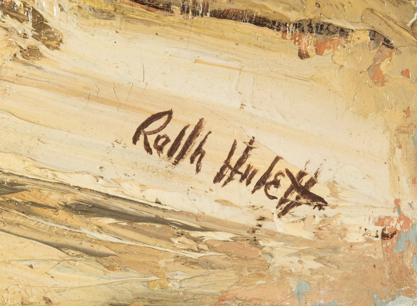 Walt Disney Painter Ralph Hulett Original Painting Acrylic on Canvas "Round Valley with Mammoth Mountains" 1950's/1960's