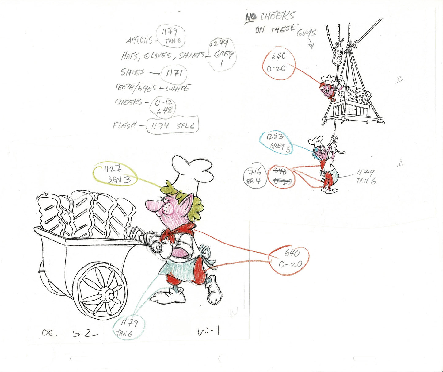 Keebler Cookies Elves Commercial Copy Model Sheet with Hand-coloring 2004 sp1