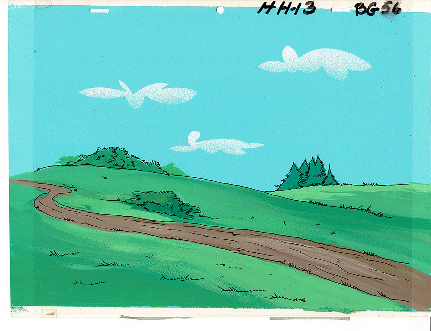 Hero High Cartoon BACKGROUND Hand-Painted Production Filmation 1981-2 A-03