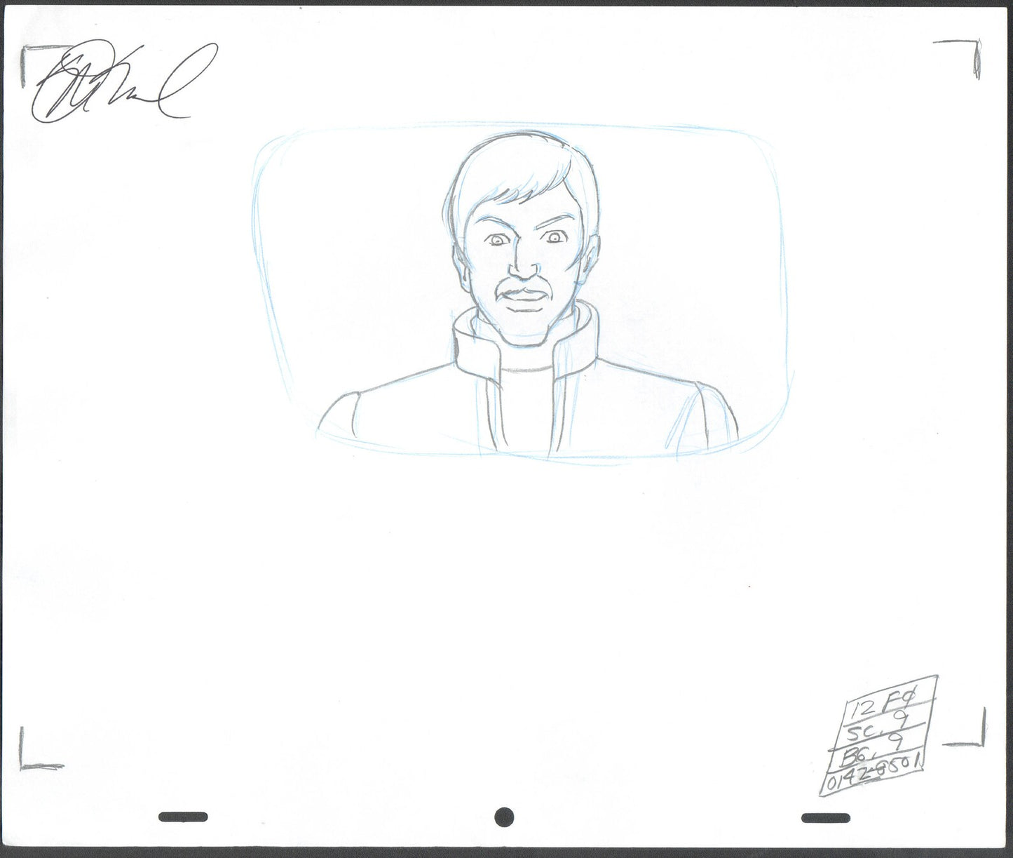 Challenge of the GoBots "Modern" Layout Drawing signed by Darrell McNeil Hanna Barbera 88