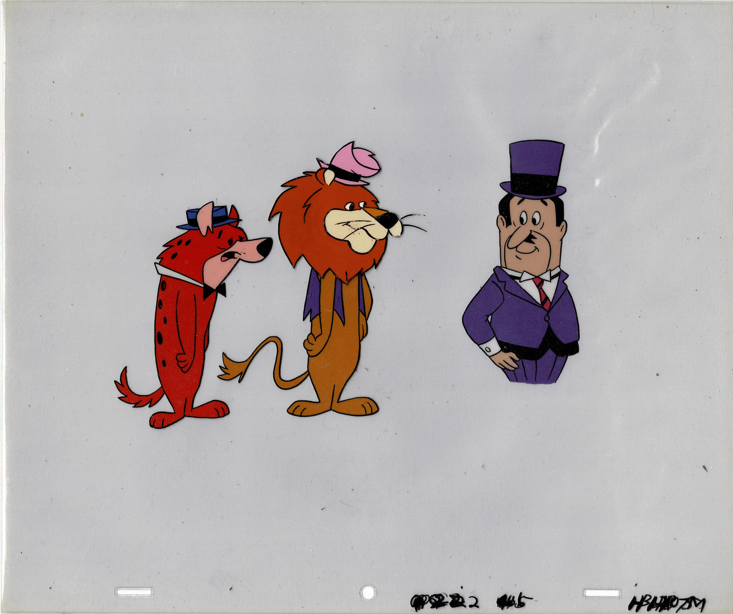 Lippy the Lion Hardy Har Har 1960s Production Animation Cel Setup from Hanna Barbera fl