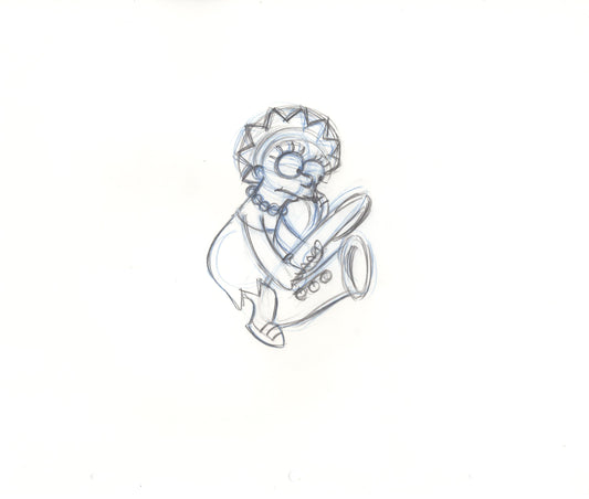 The Simpsons Lisa and Saxophone Production Animation Cel Drawing from Fox 392