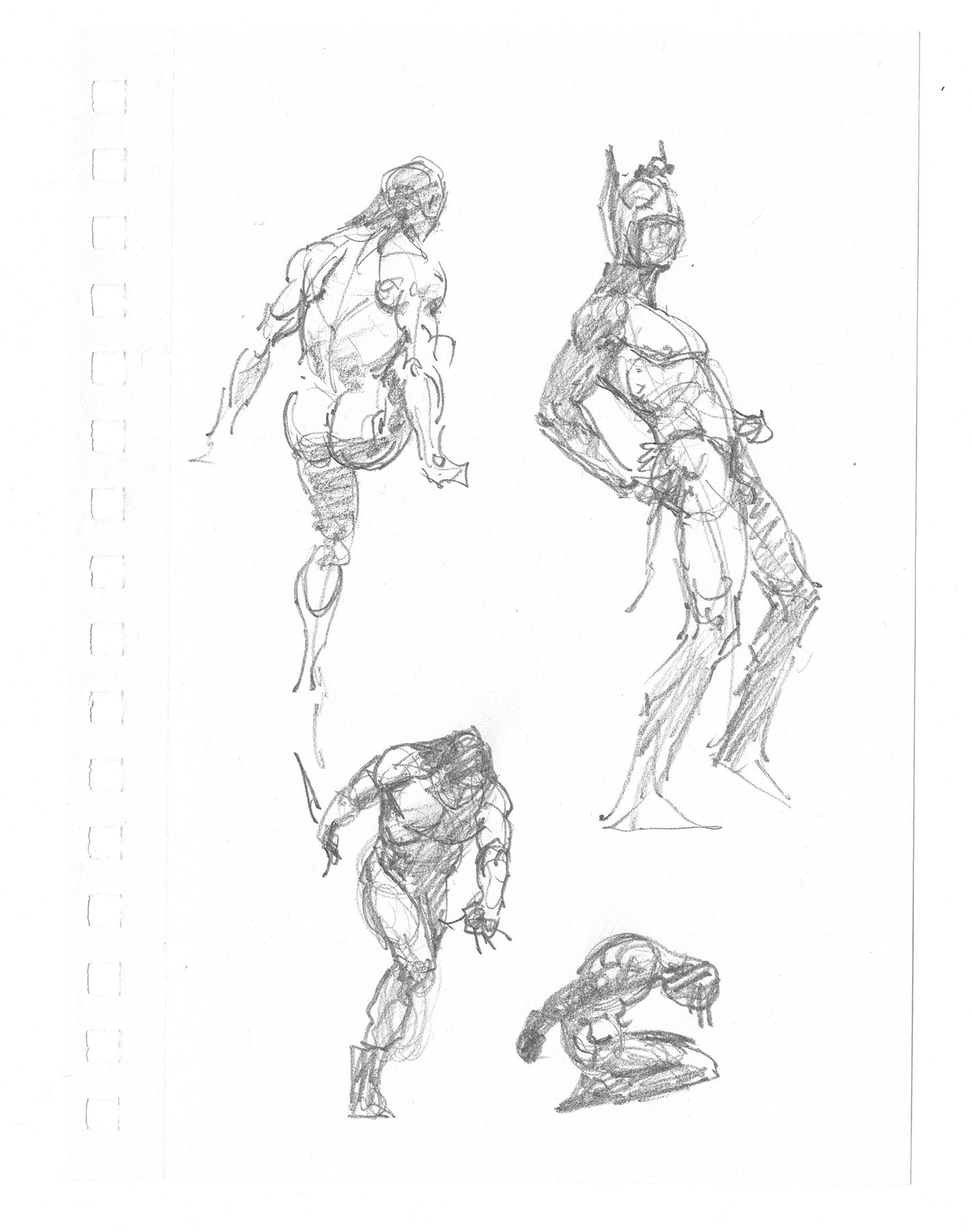 Mike Hoffman Comic Book Artist Personal Original Pencil Art Notebook Page From 2013 B-m39