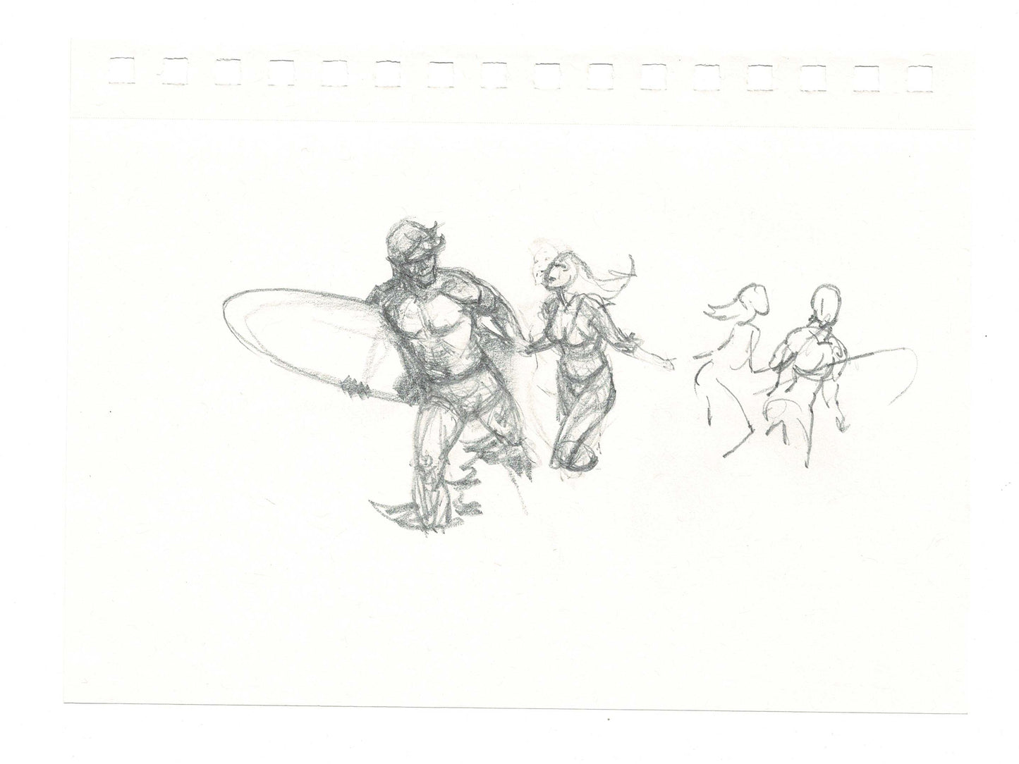 Mike Hoffman Comic Book Artist Personal Original Pencil Art Notebook Page From 2013 A-m46