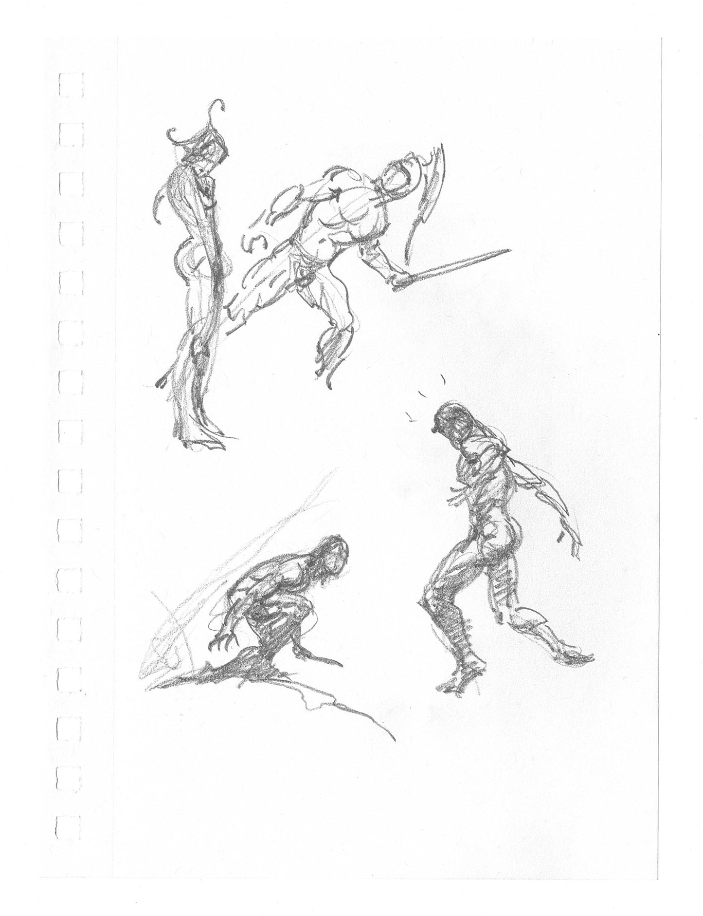 Mike Hoffman Comic Book Artist Personal Original Pencil Art Notebook Page From 2013 A-m59