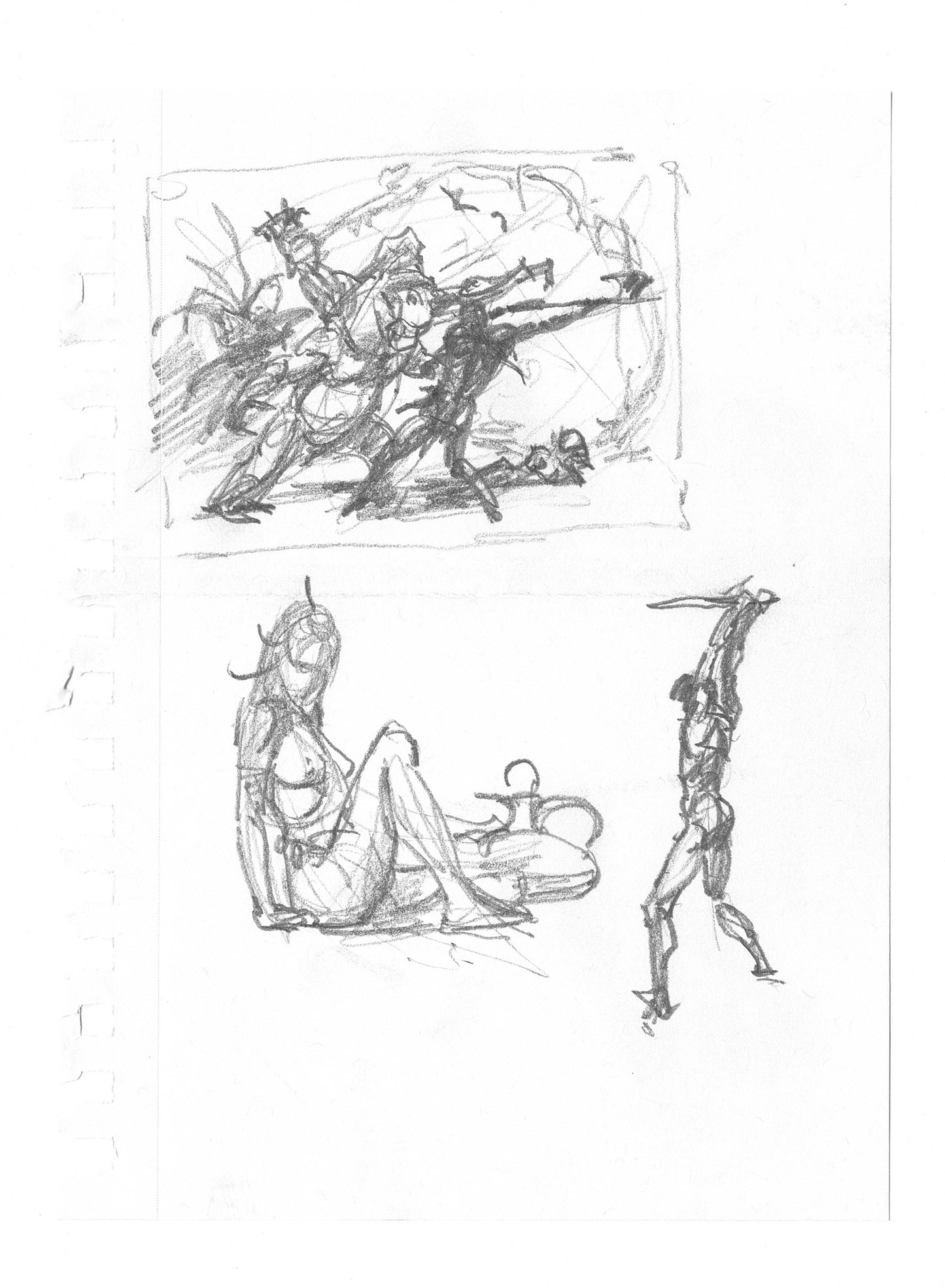 Mike Hoffman Comic Book Artist Personal Original Pencil Art Notebook Page From 2013 B-m61