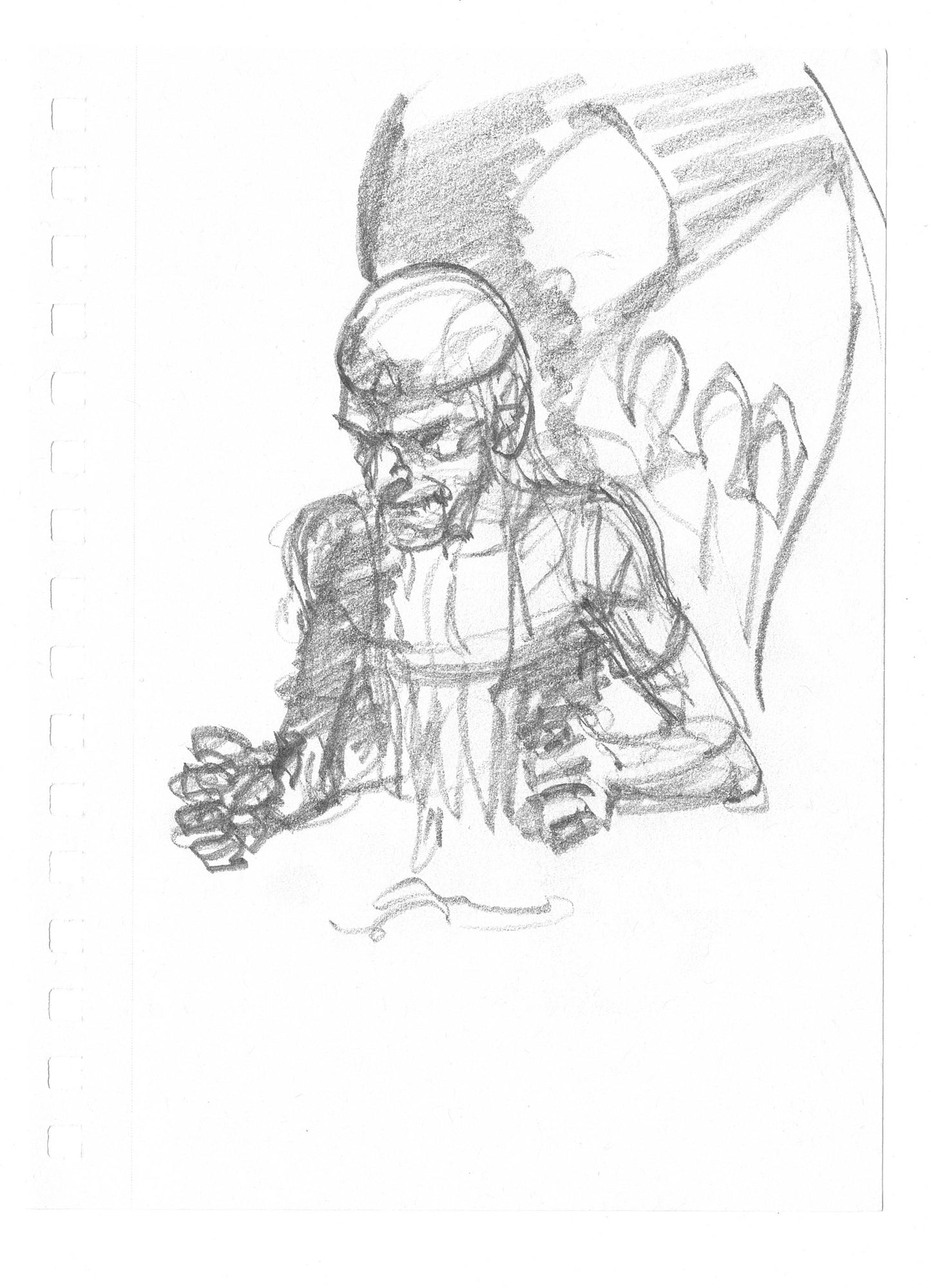 Mike Hoffman Comic Book Artist Personal Original Pencil Art Notebook Page From 2013 A-m8