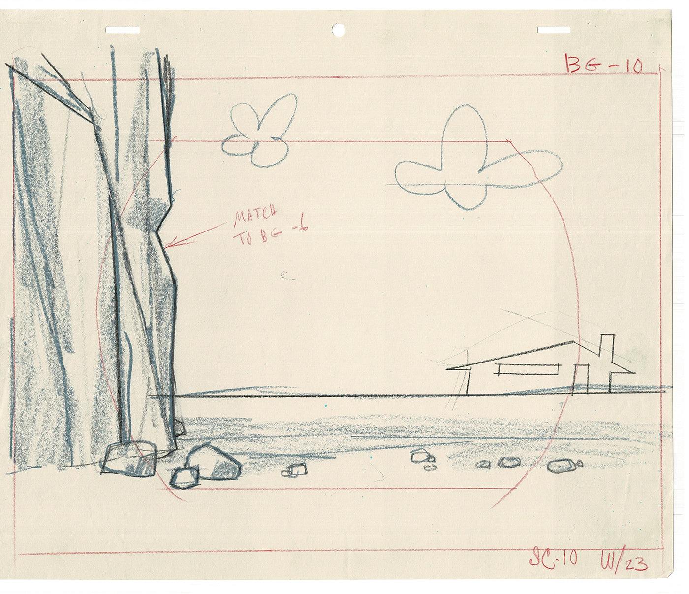 Mr Magoo Original Cartoon Production Animation Background Drawing UPA Collectible Used On Screen B-2