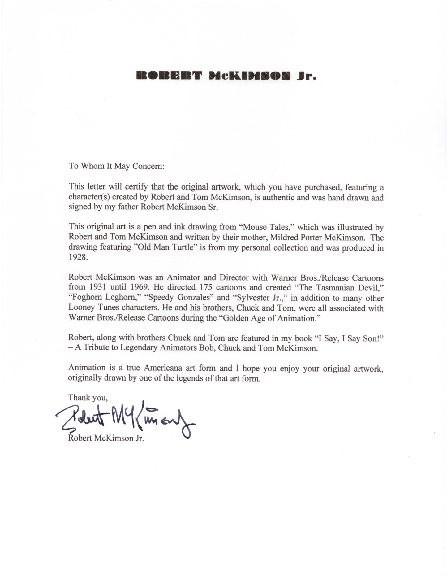 Robert McKimson Sr. 1928 Original Pen and Ink Illustration SIGNED and from His Estate 3