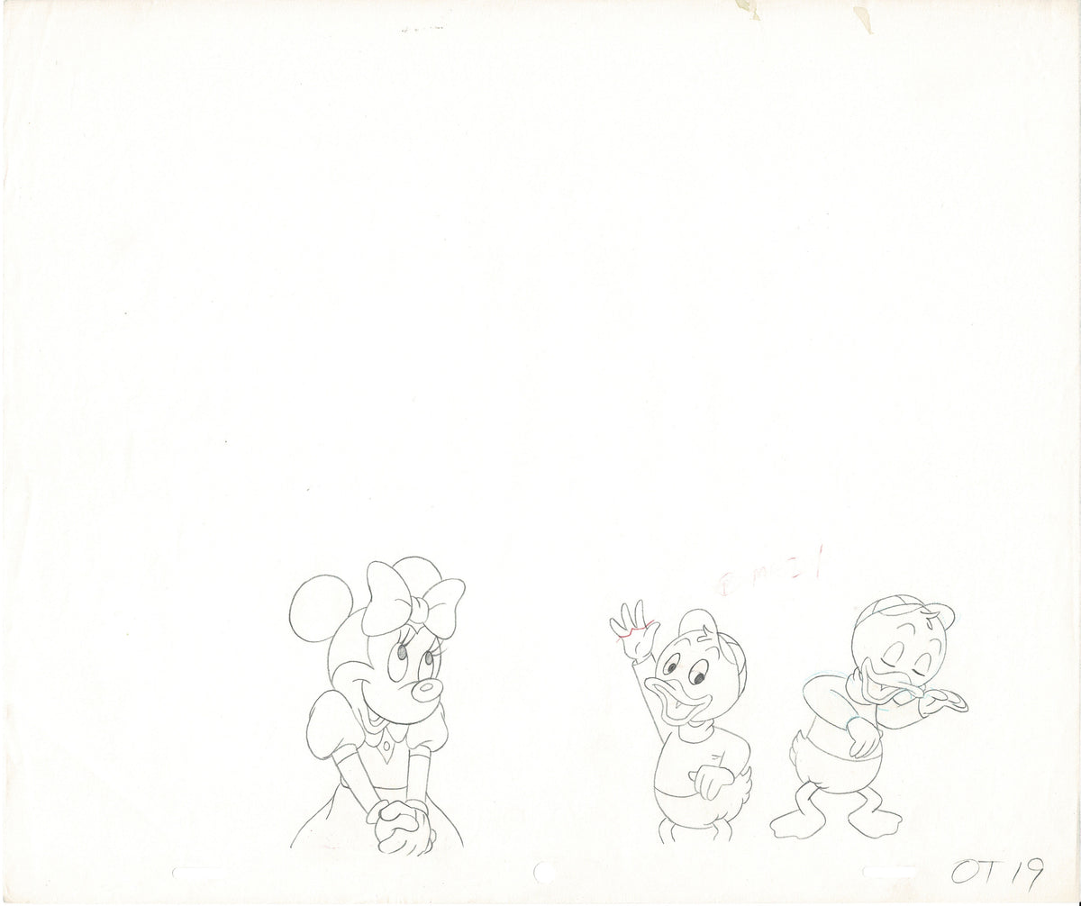 Minnie Mouse Original Production Animation Cel Drawing Likely Commercial 1980's Disney nk
