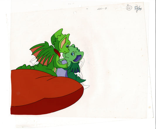 Pocket Dragon Adventures DIC production animation cel with stuck drawing 1998 Real Musgrave f36
