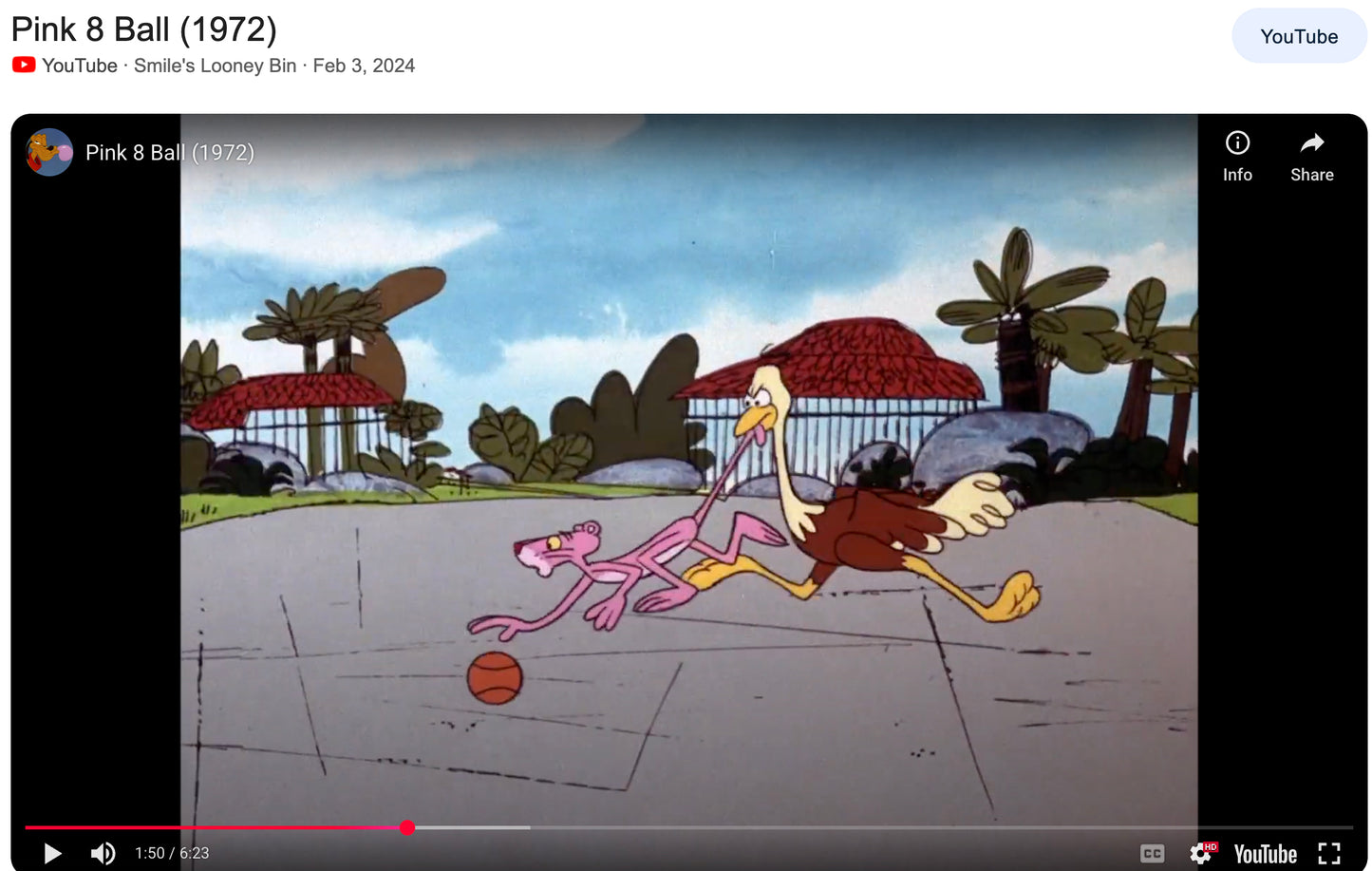 Pink Panther Rare Friz Freleng SIGNED Production Animation Cel 1972 DePatie Freleng o