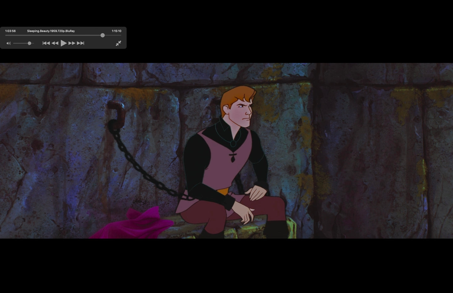 Sleeping Beauty Walt Disney Feature Prince Phillip Production Animation Cel Used to Make the Film from 1959 C-KL