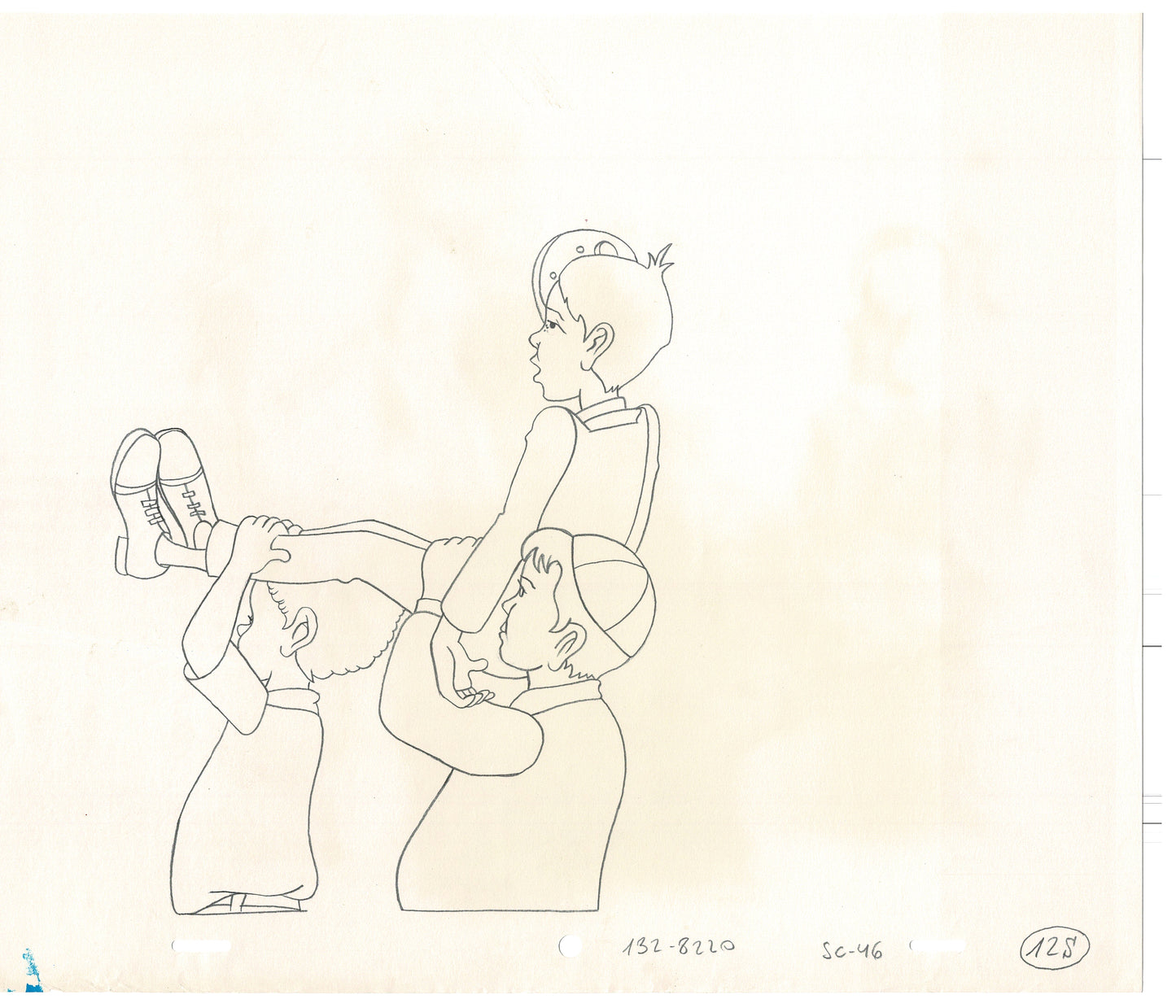Little Rascals 2 LOT Production Animation Cel Drawings with Alfalfa from Hanna Barbera 1982-83 L1