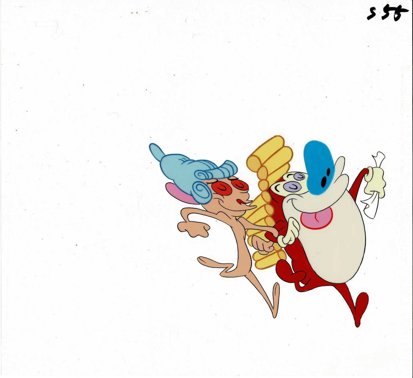 Ren and Stimpy Production Animation Cel from Nickelodeon Episode Travelogue 1995 rsw