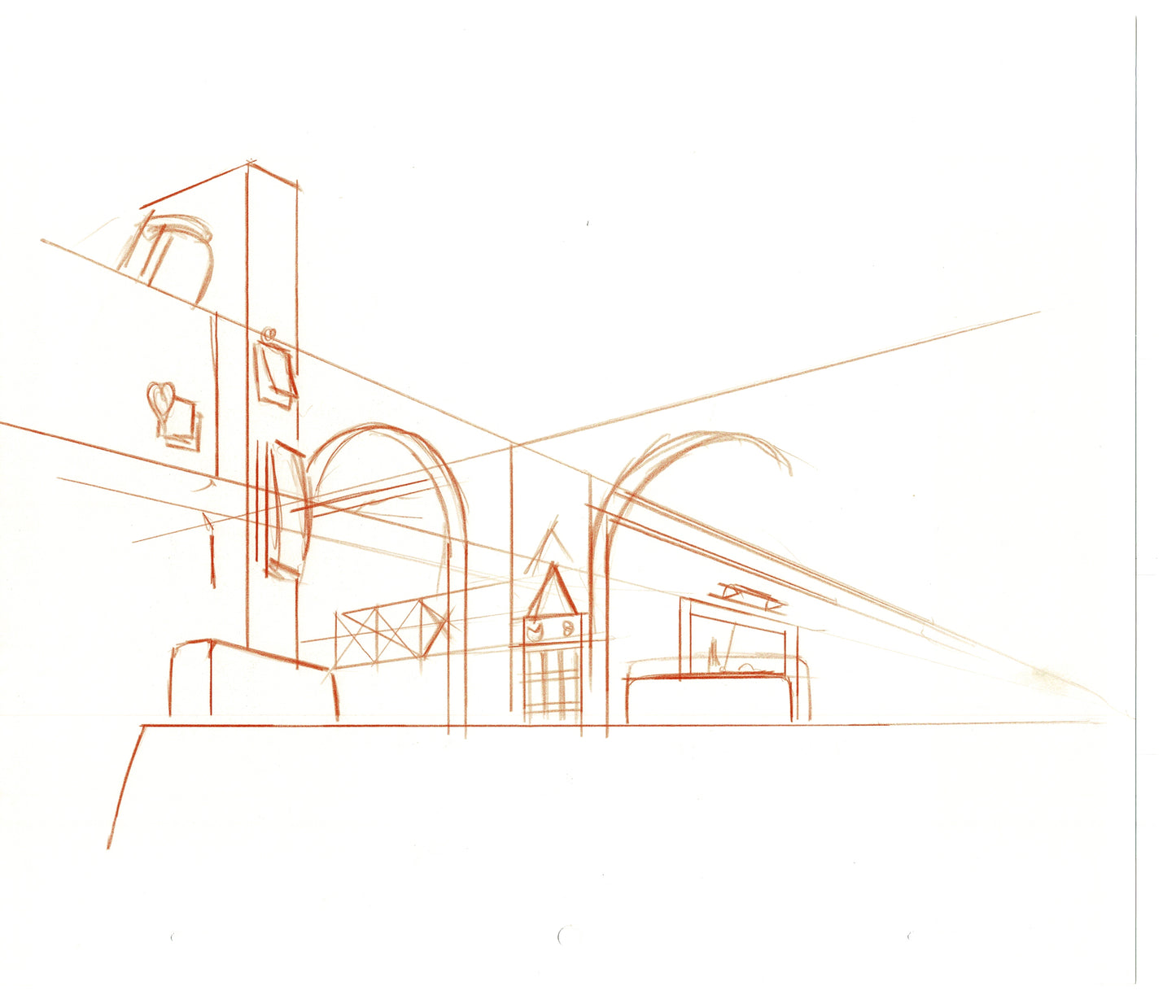 The Simpsons Original Production Animation Background Drawing of the KITCHEN Fox BK-003