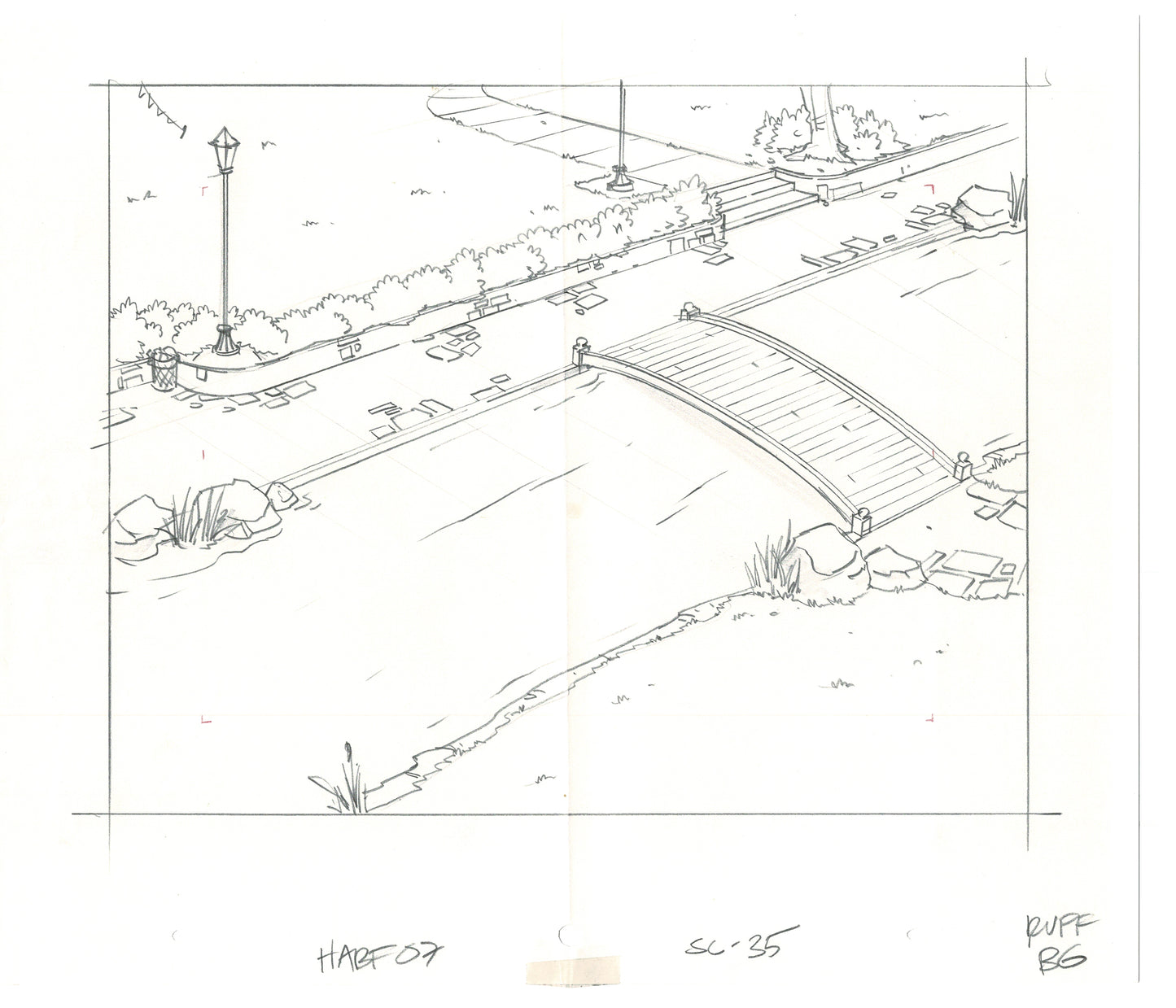 The Simpsons Original Production Animation Background Drawing Fox 2006 BK-006
