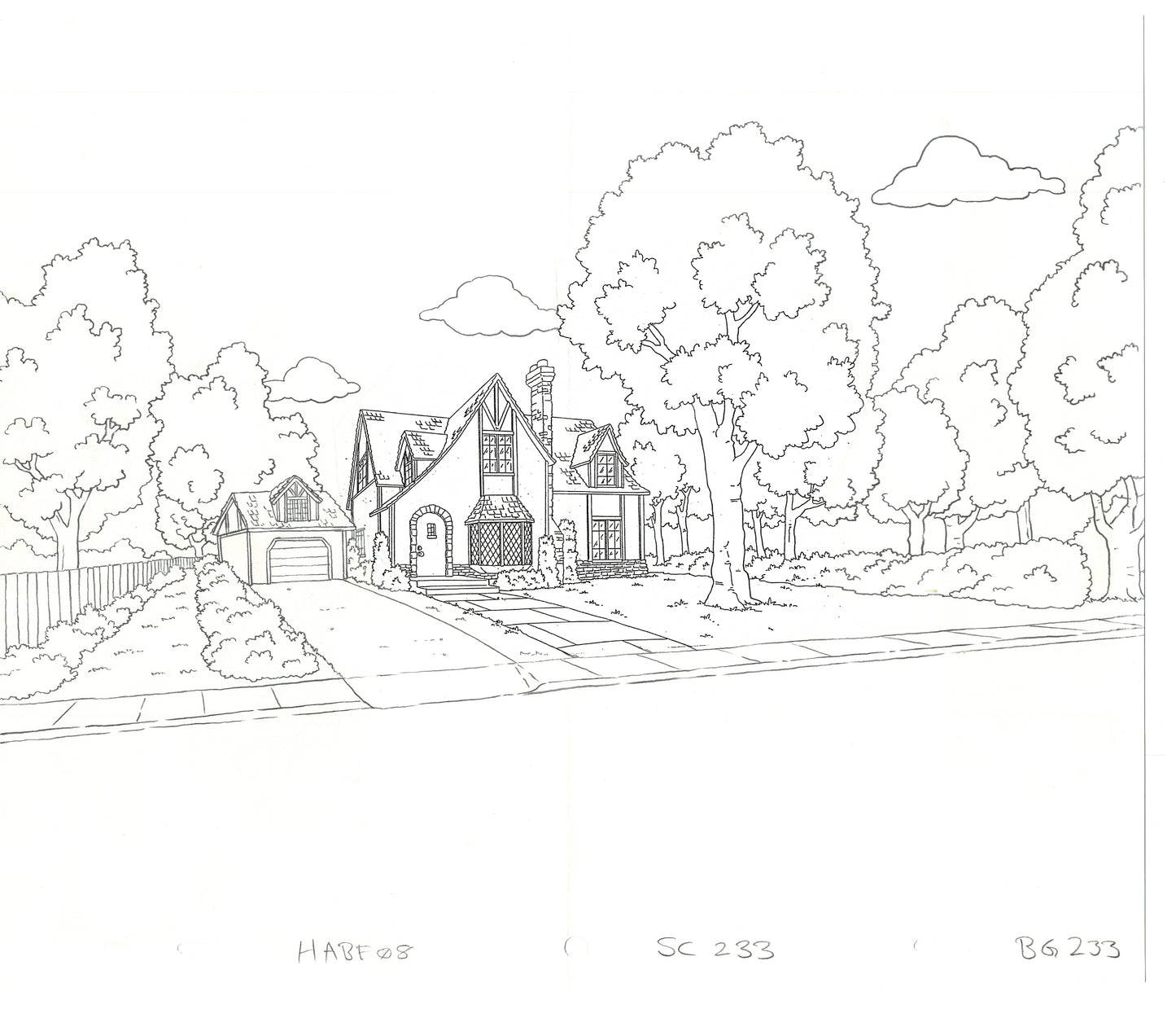 The Simpsons Original Production Animation Background Drawing Fox 2006 BK-014
