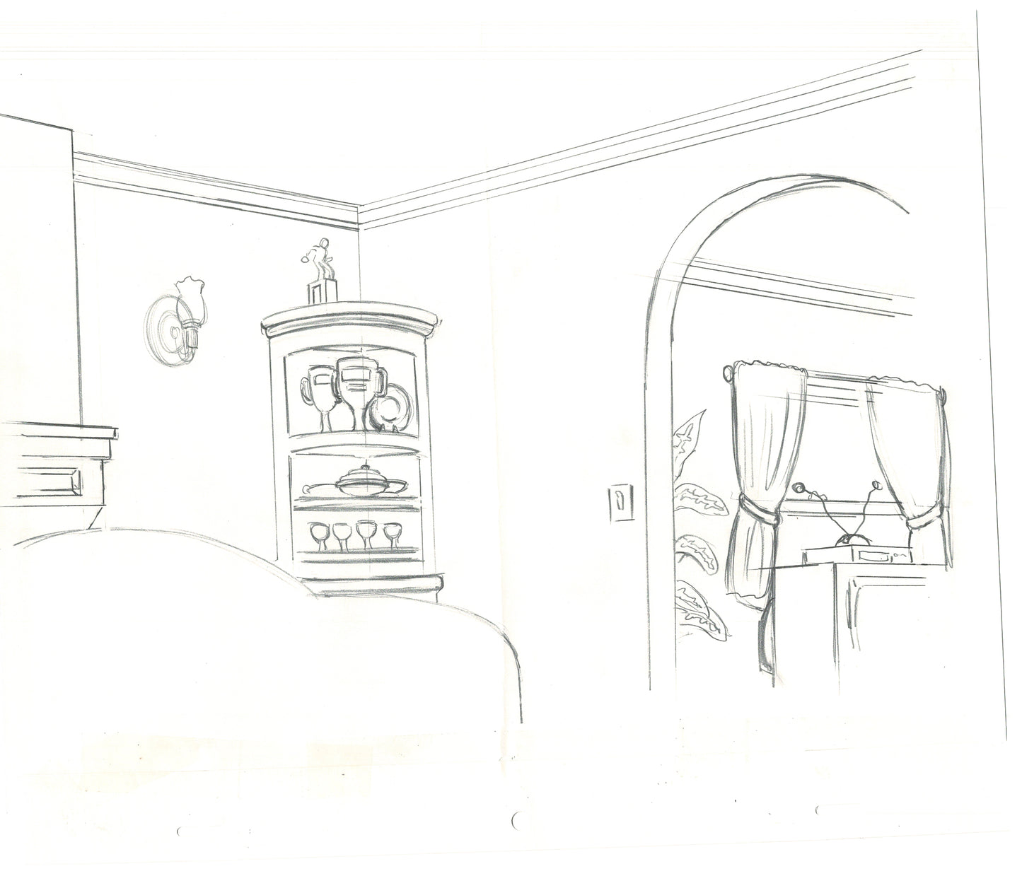 The Simpsons Original Production Animation Background Drawing Fox BK-031