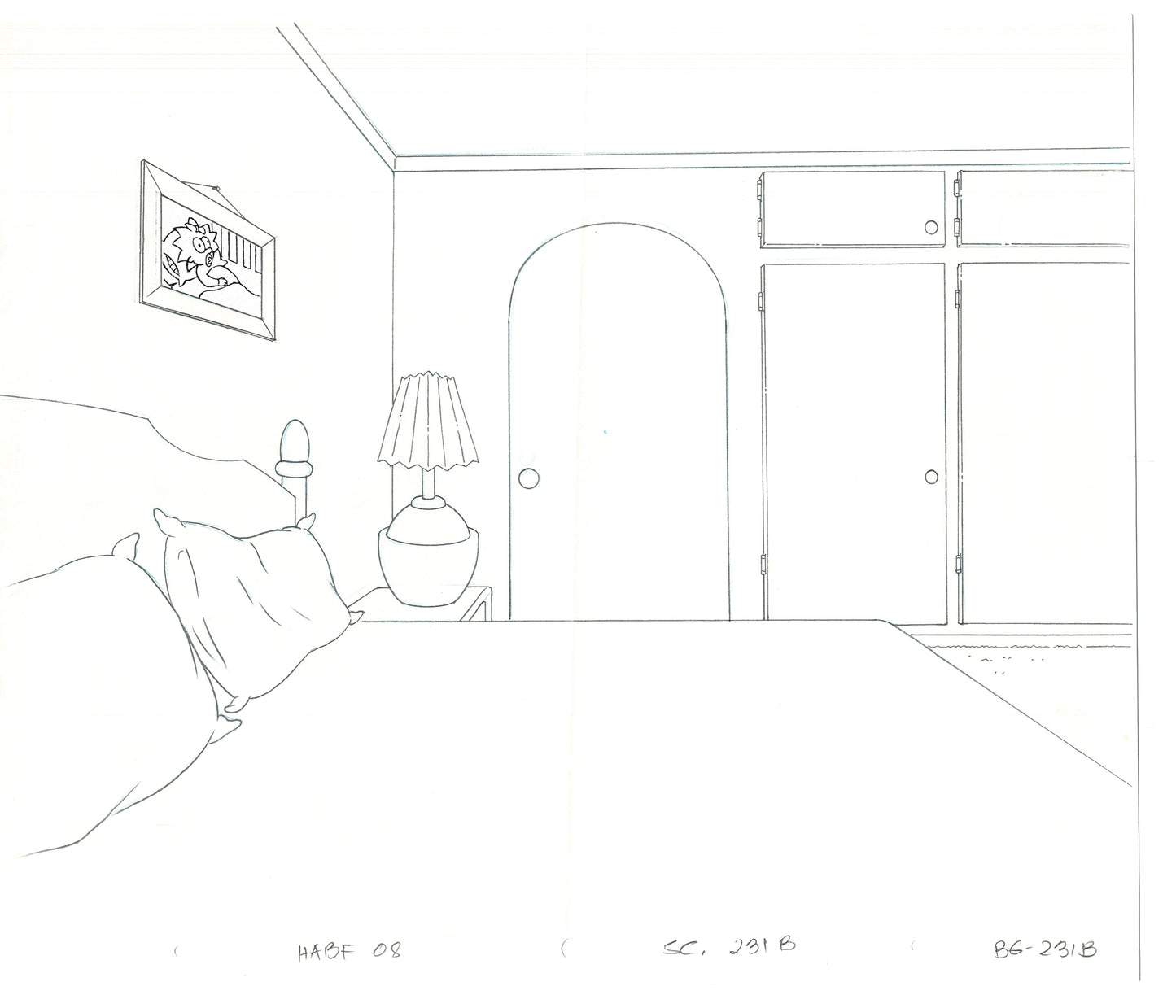 The Simpsons Original Production Animation Background Drawing Fox 2006 BK-032