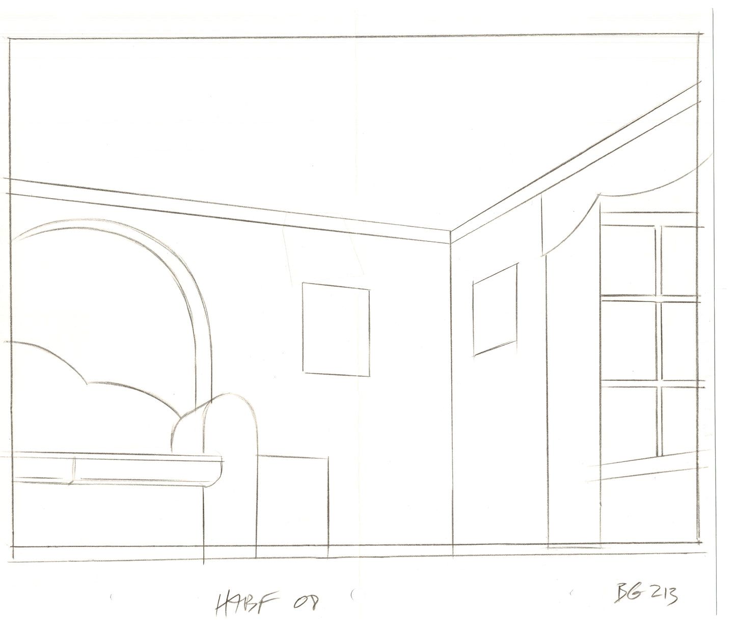 The Simpsons Original Production Animation Background Drawing Fox 2006 BK-034