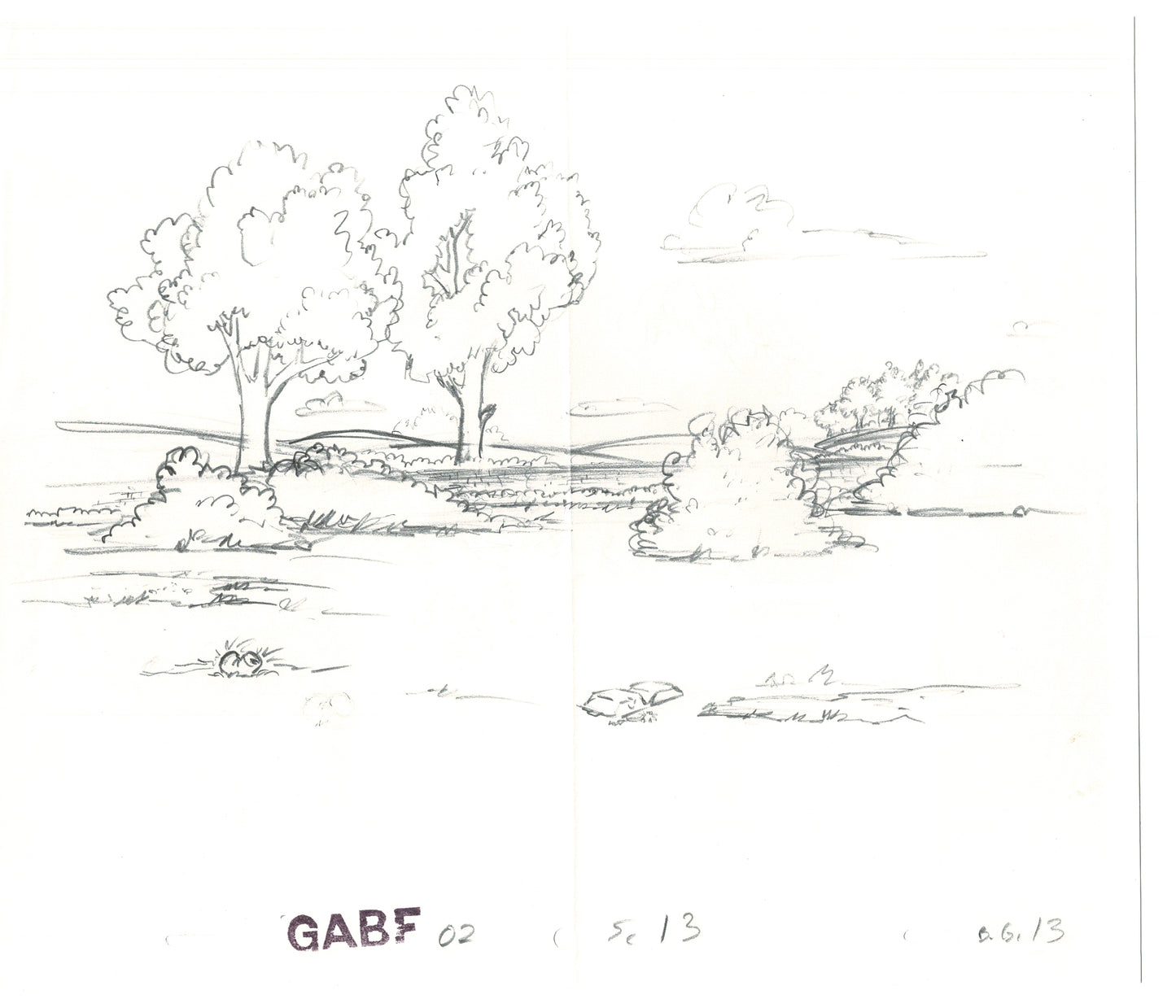 The Simpsons Original Production Animation Background Drawing Fox 2005 BK-036