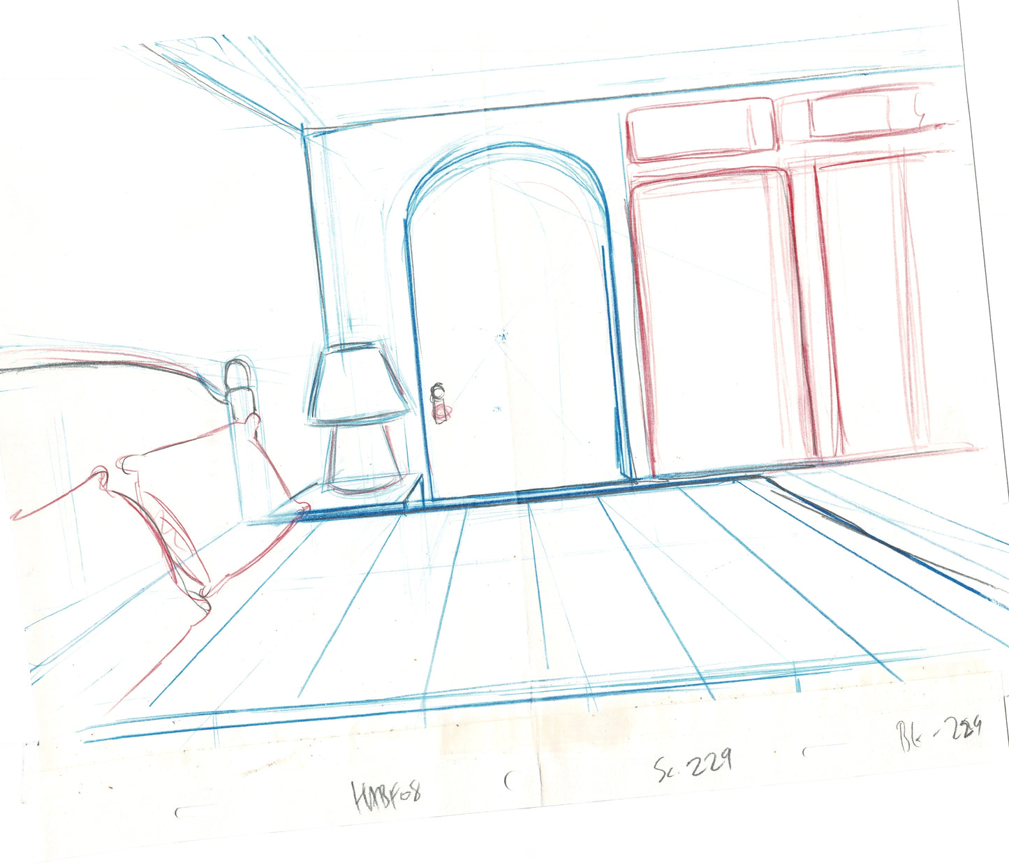 The Simpsons Original Production Animation Background Drawing Fox 2006 BK-037