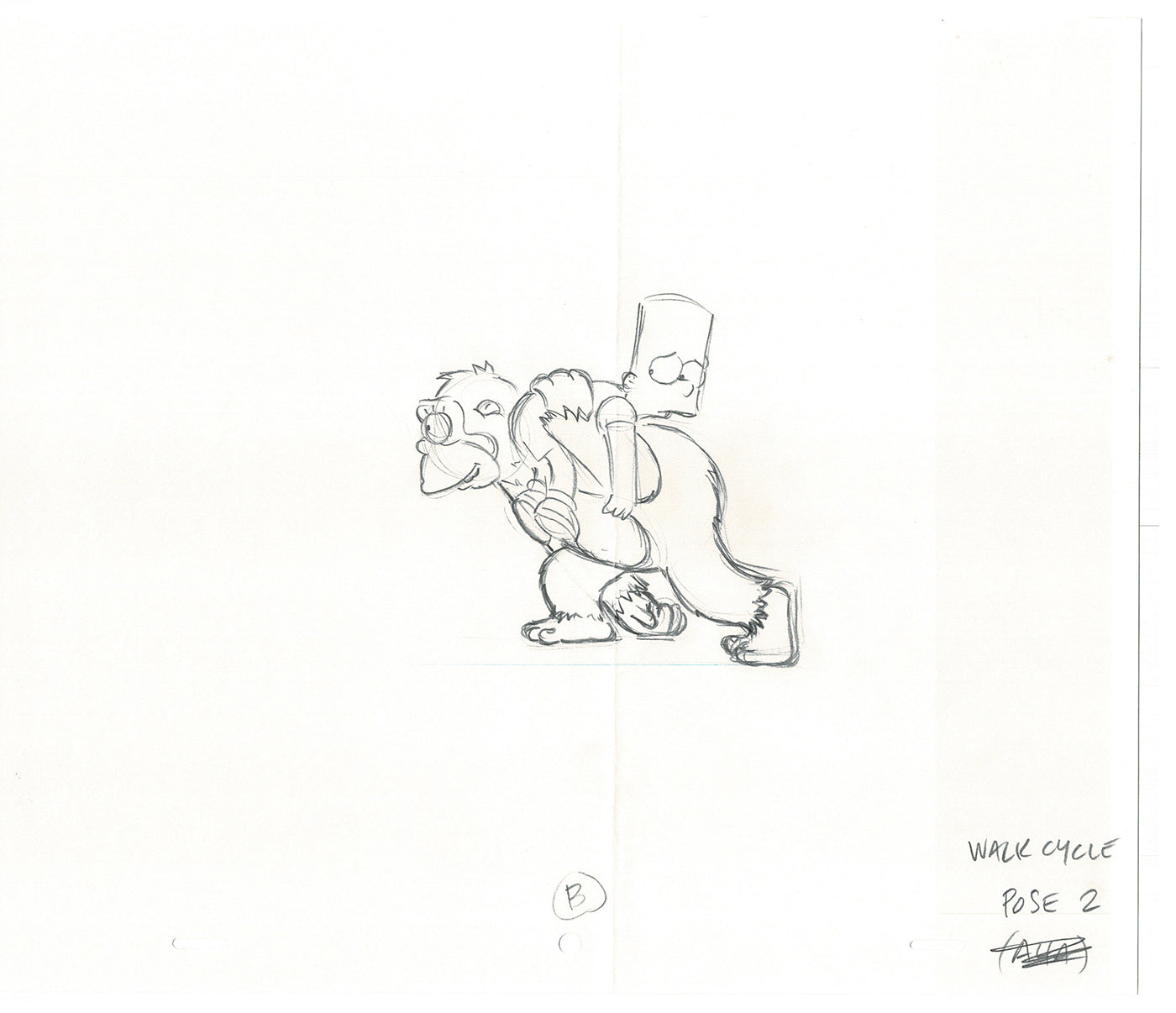The Simpsons Bart Cel Drawing Original Production Animation likely from the 1990s-2000s Fox CD-001