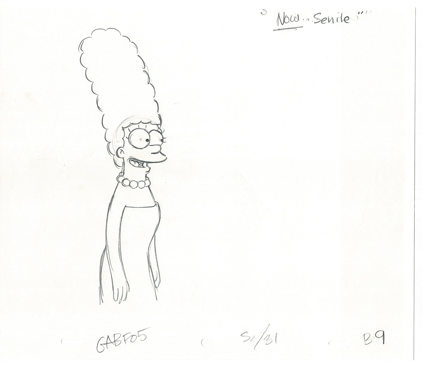 The Simpsons Marge Cel Drawing Original Production Animation 2005 Fox CD-002