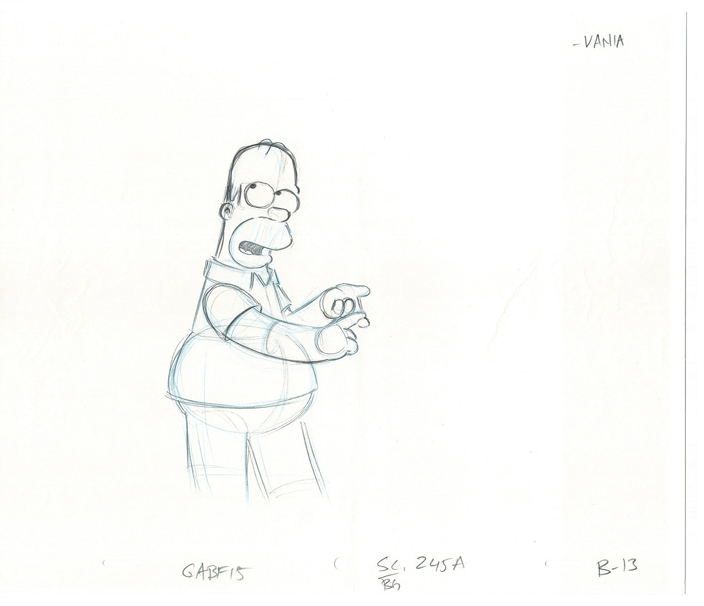 The Simpsons Homer Original Production Animation Cel Drawing 2005 Fox CD-003