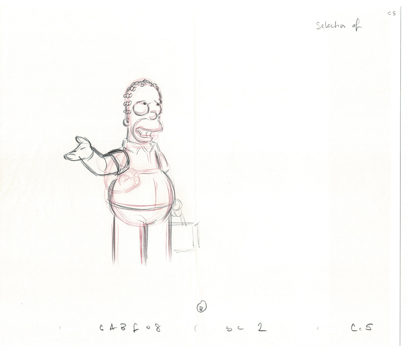 The Simpsons Homer Original Production Animation Cel Drawing 2005 Fox CD-004