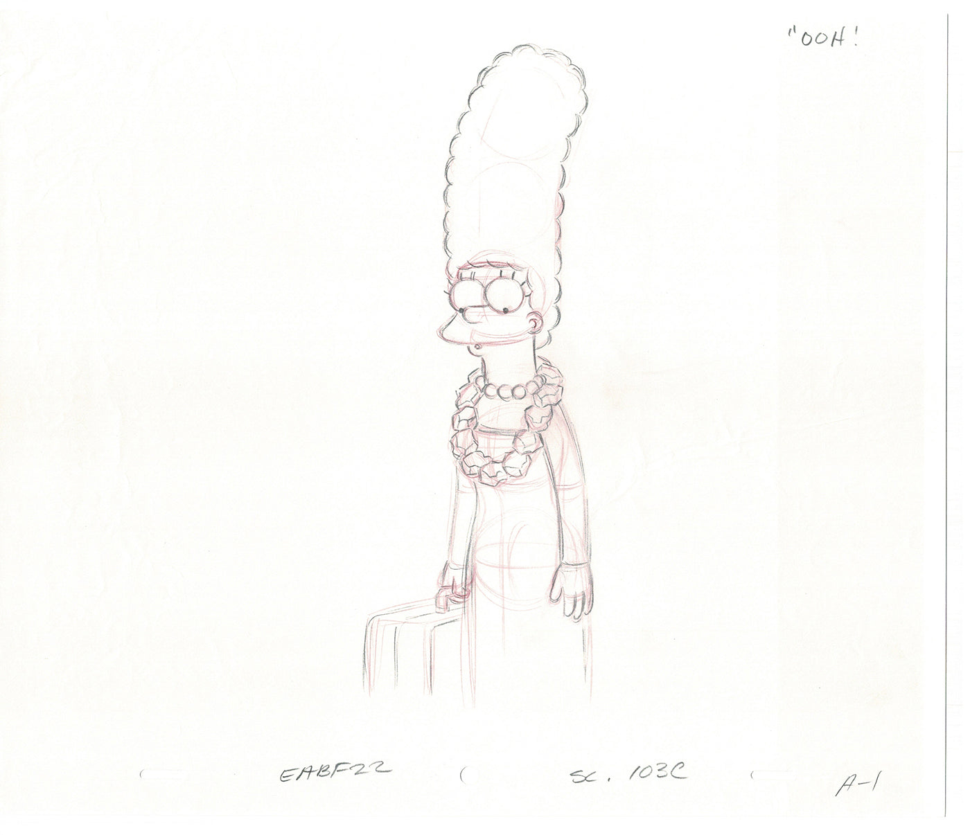The Simpsons Marge Cel Drawing Original Production Animation 2003 Fox CD-007