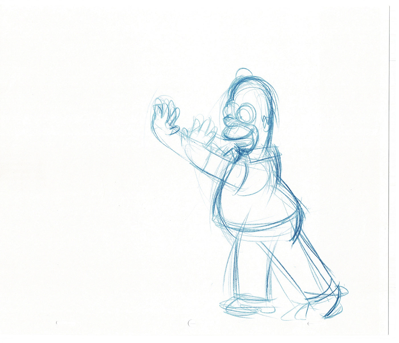 The Simpsons Homer Original Production Animation Cel Drawing likely from the 1990s-2000s Fox CD-016