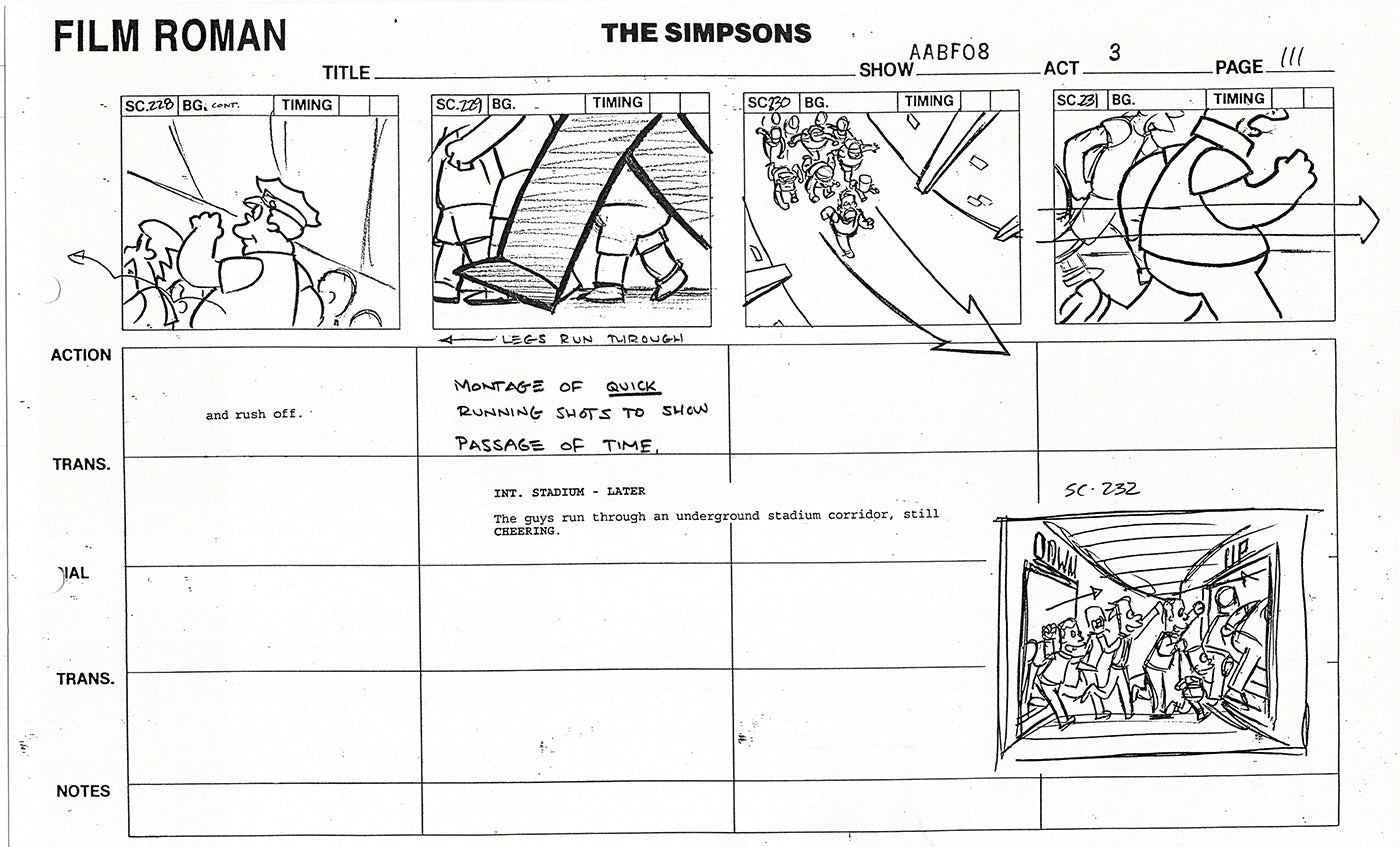 The Simpsons Production Animation Storyboard Copy Fox 1999 AS-23