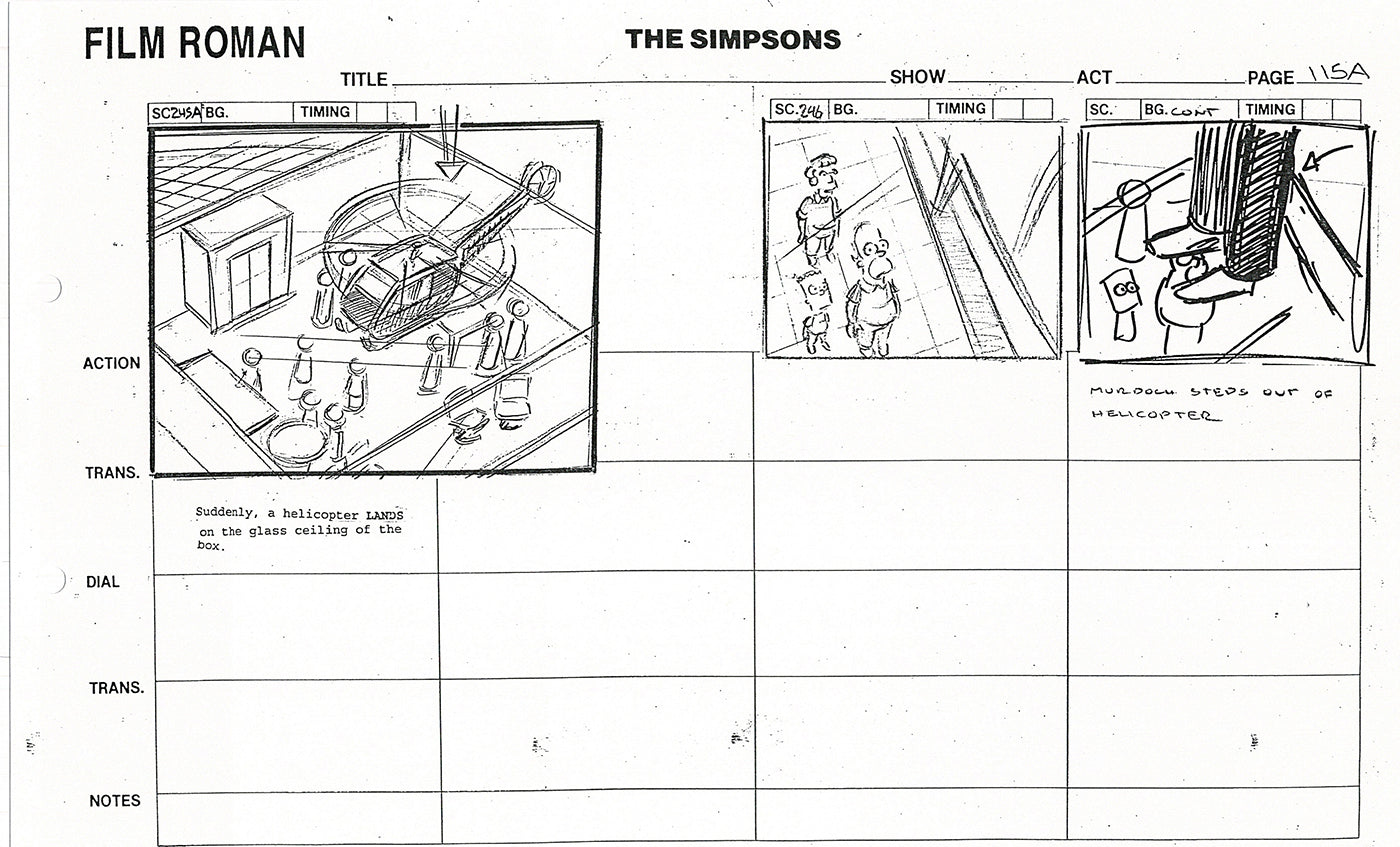 The Simpsons Production Animation Storyboard Copy Fox 1999 AS-30