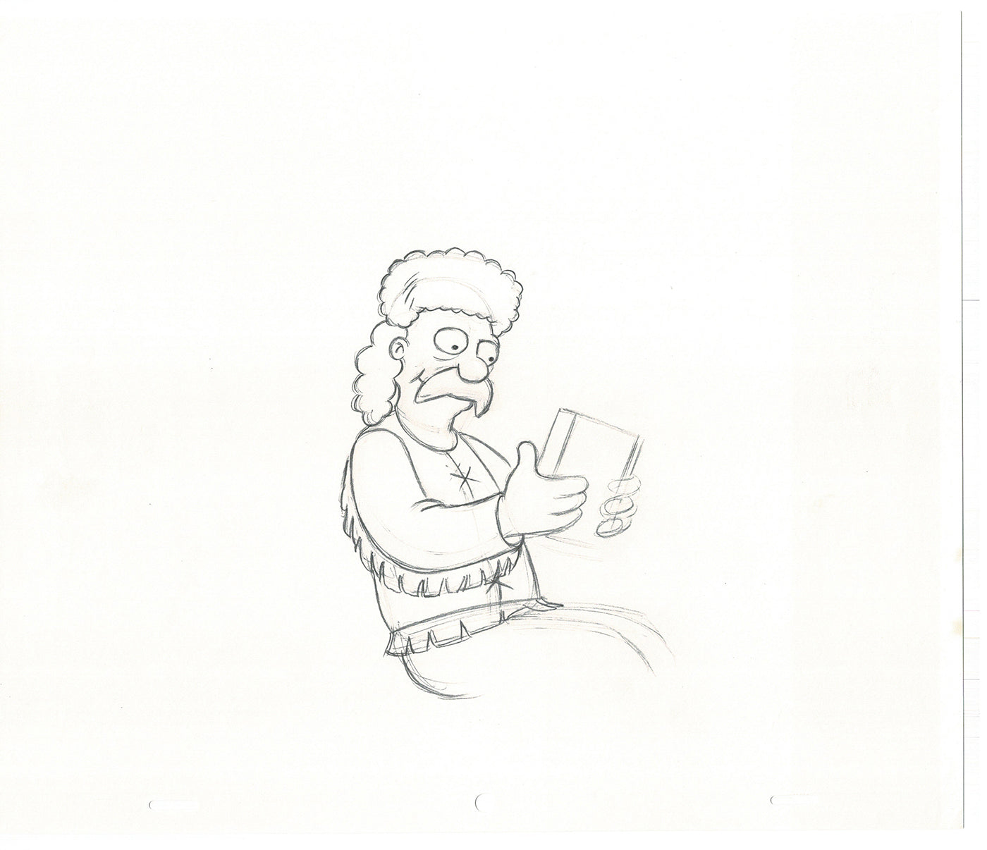 The Simpsons Jebediah Original Production Animation Cel Drawing likely from the 1990s-2000s Fox CD-038
