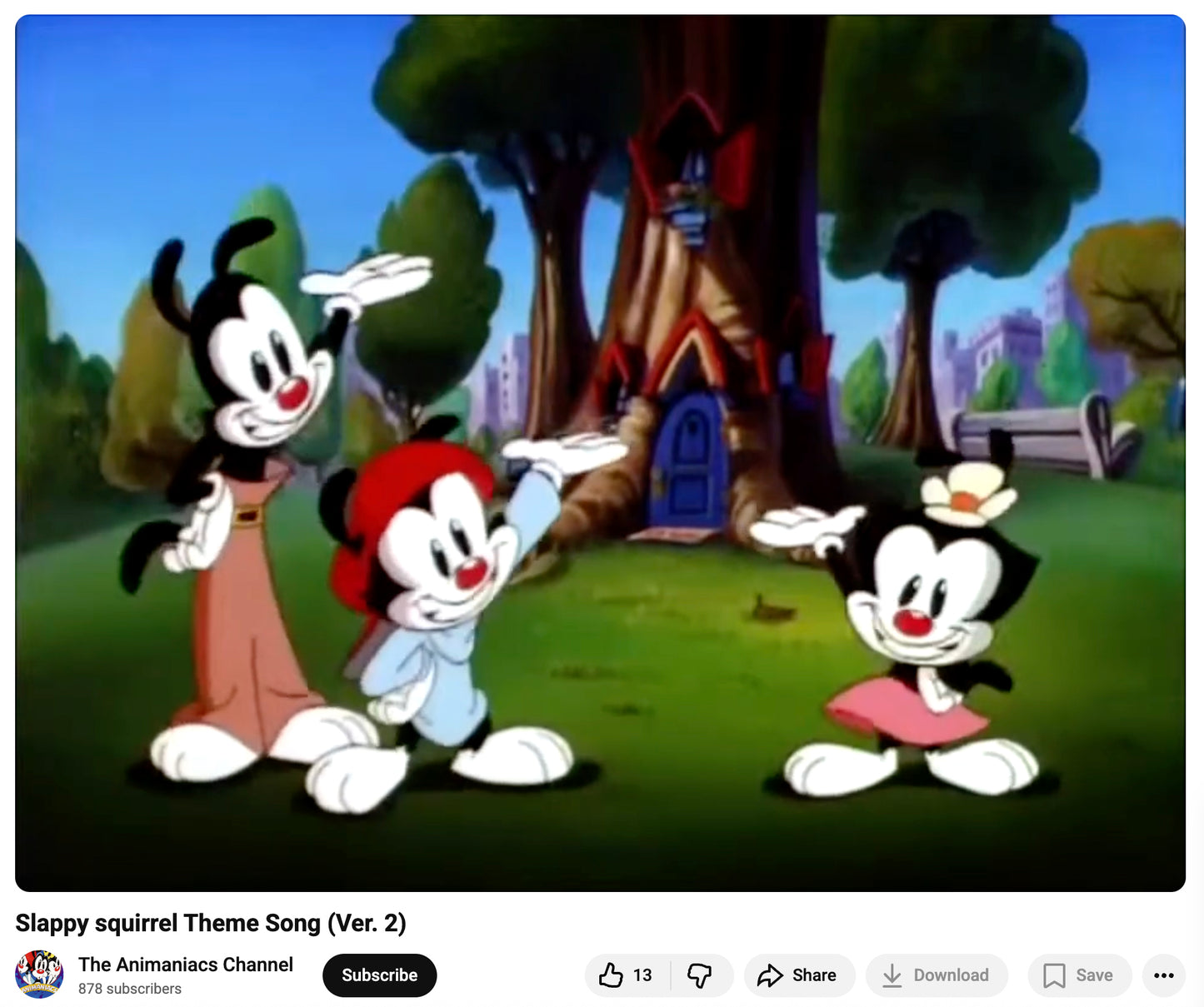 ANIMANIACS! Original Production Animation Cel Warner Brothers 1993-8 SIGNED by Animaniacs Creator Tom Ruegger Slappy Squirrel Theme Song