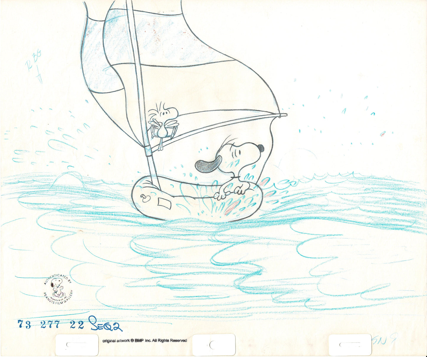 PEANUTS Snoopy and Woodstock Production Animation Cel and Drawing from 1977 Melendez Charles Schulz Studio-Direct Race For Your Life Charlie Brown 04