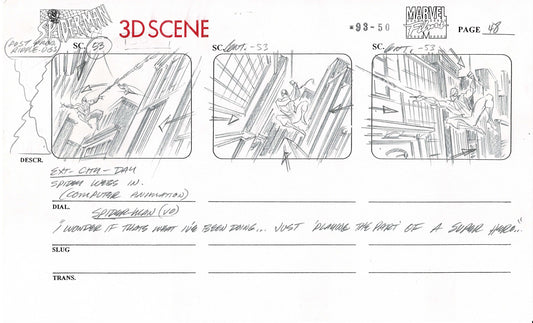 Spider Man the Animated Series Marvel 1990s Hand-Drawn Production Animation Storyboard 48
