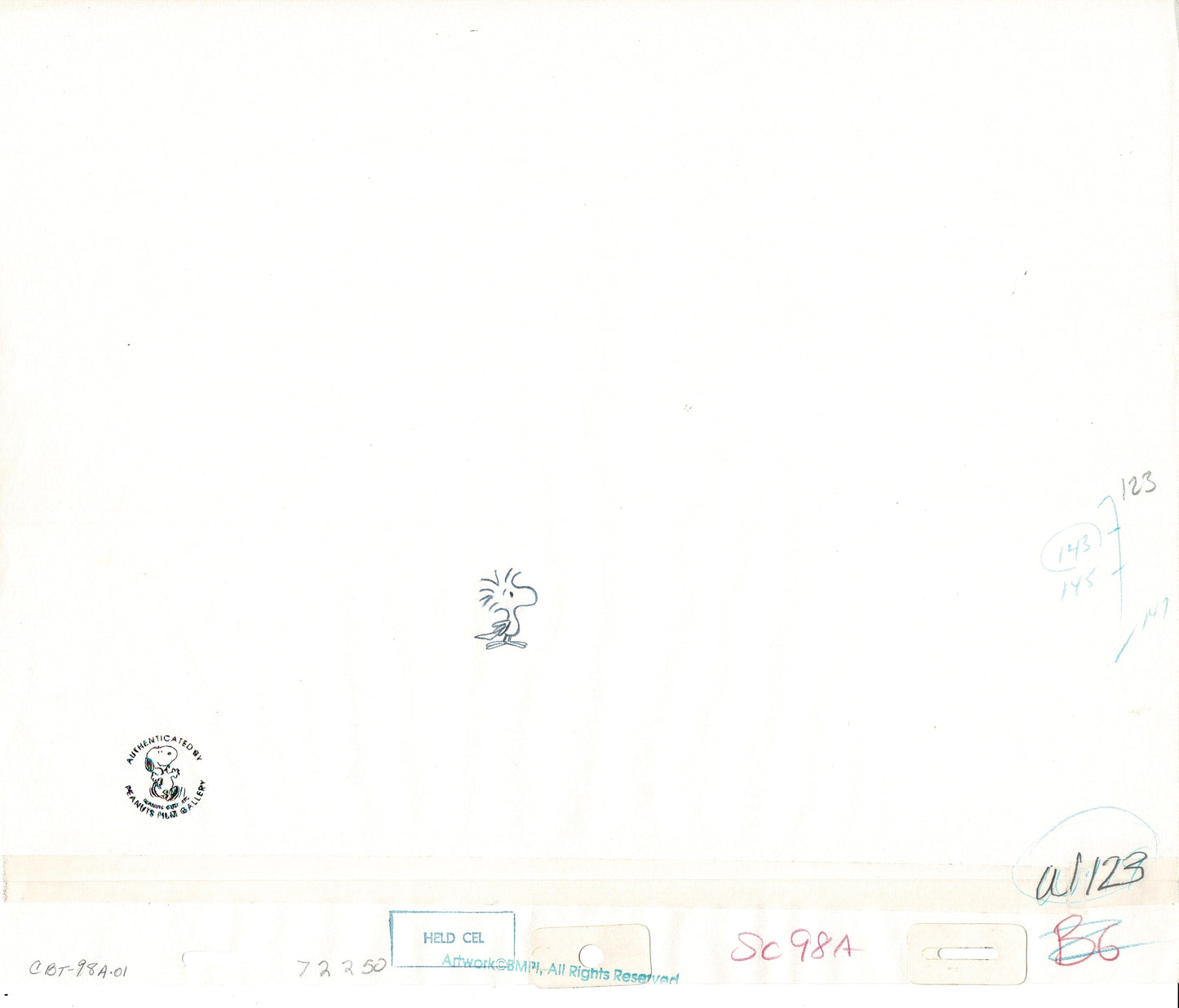 A Charlie Brown Thanksgiving PEANUTS Snoopy and Woodstock Animation Cel Setup and Drawings from 1973 Melendez Schulz T7