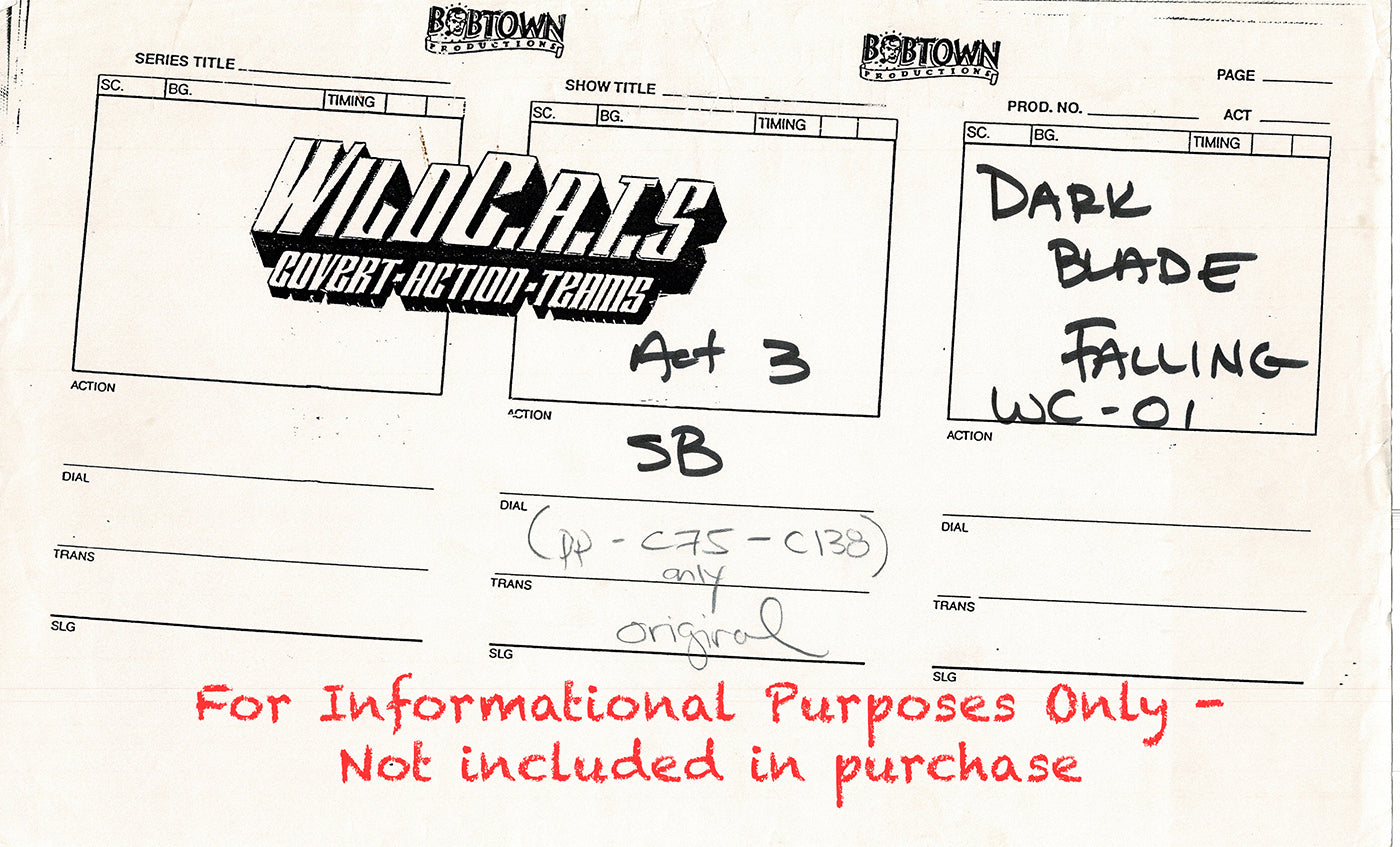 Jim Lee Wildc.a.t.s. Wildcats Lot of 3 Production Animation Storyboard Nelvana 1994-5 F3-54